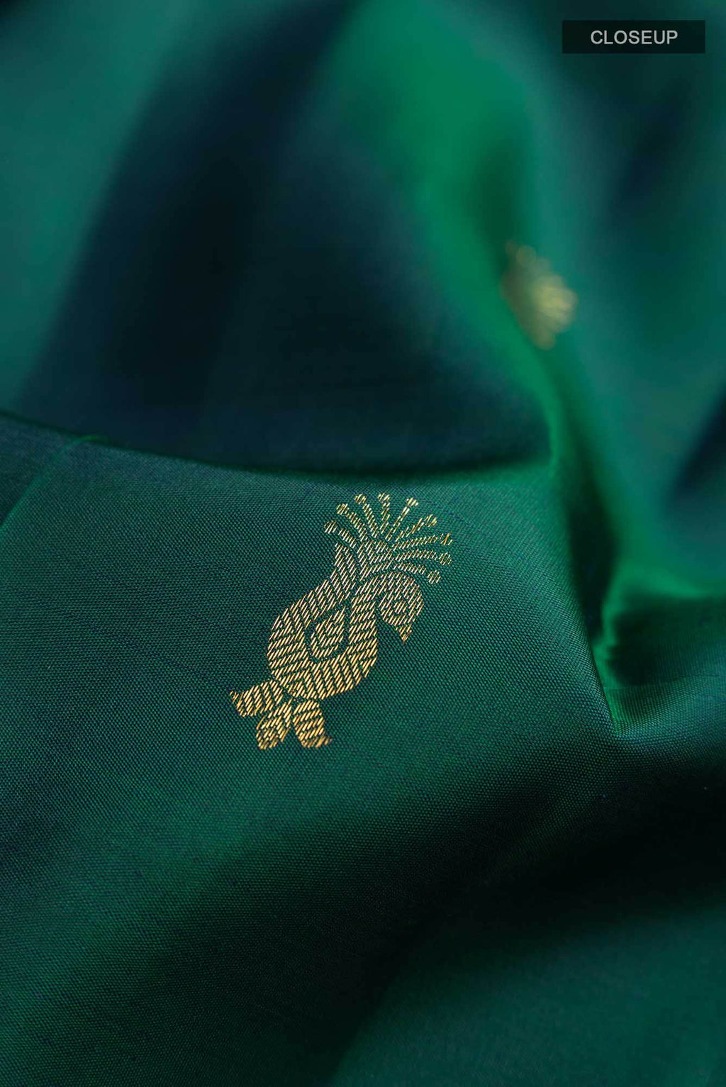Bottle Green Kanchipuram Silk Saree