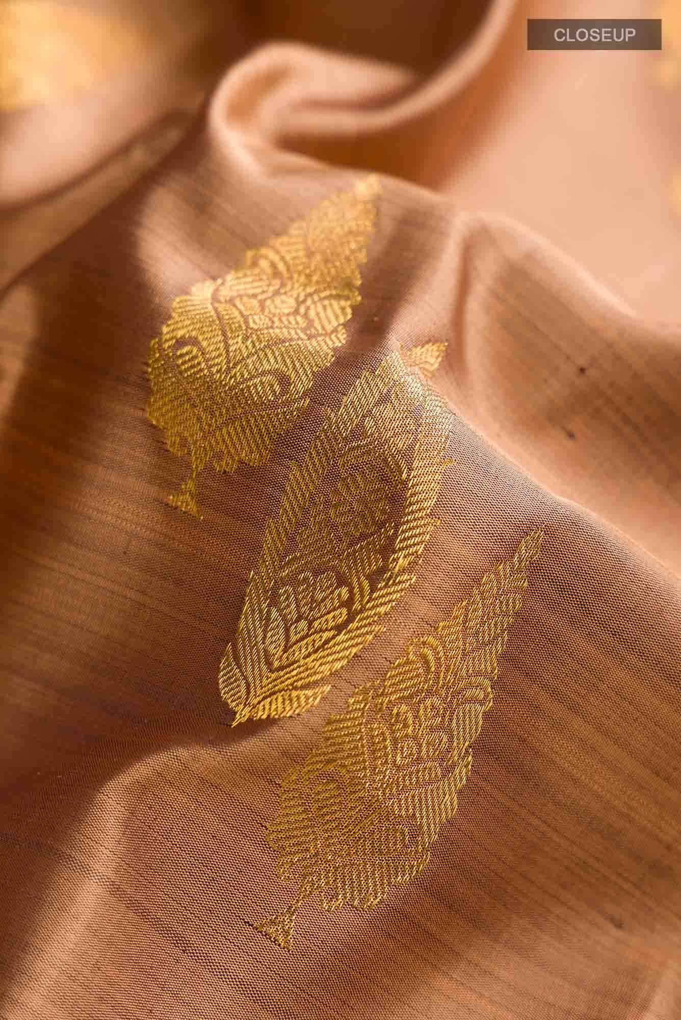 Brown Kanchipuram Silk Saree