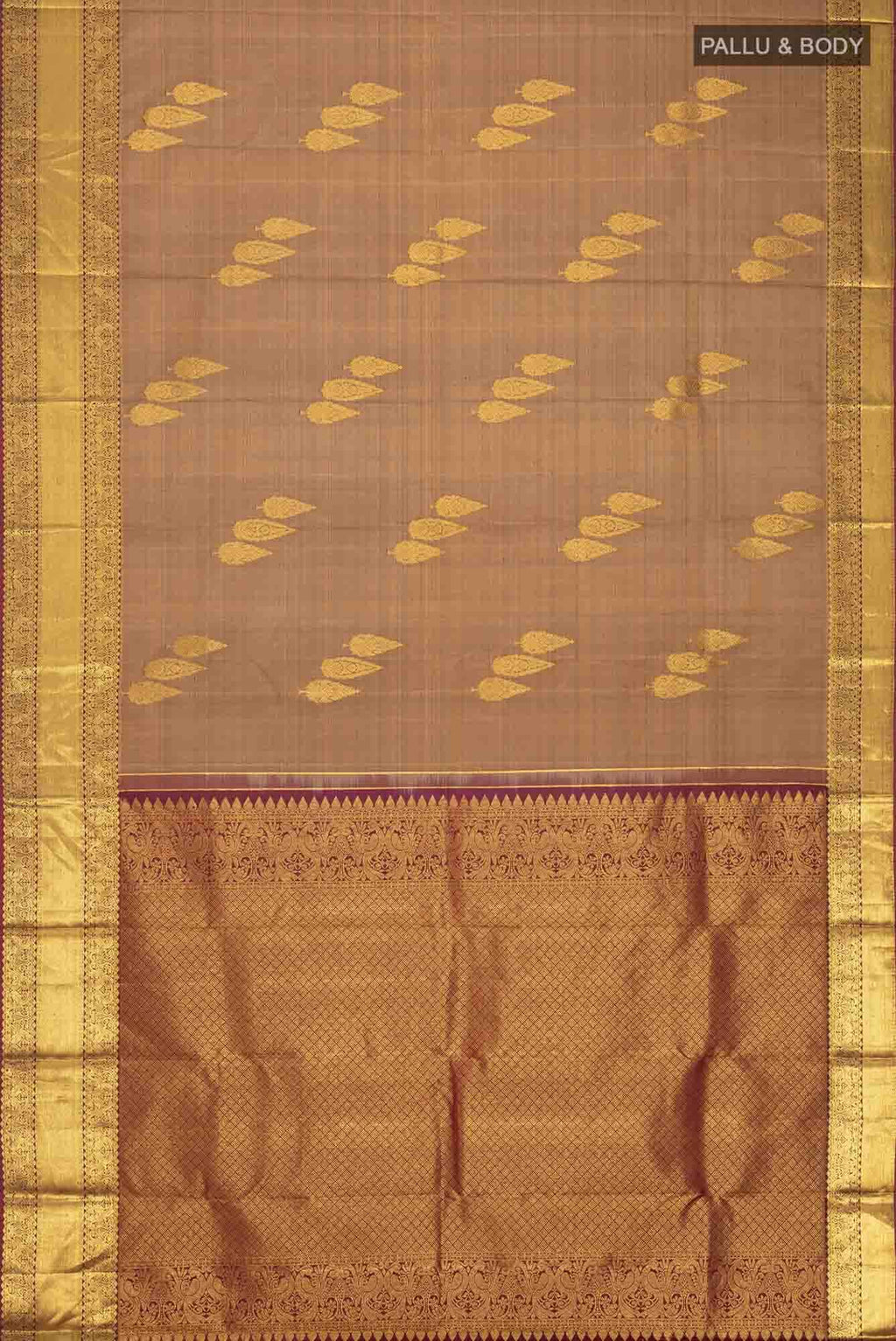 Brown Kanchipuram Silk Saree