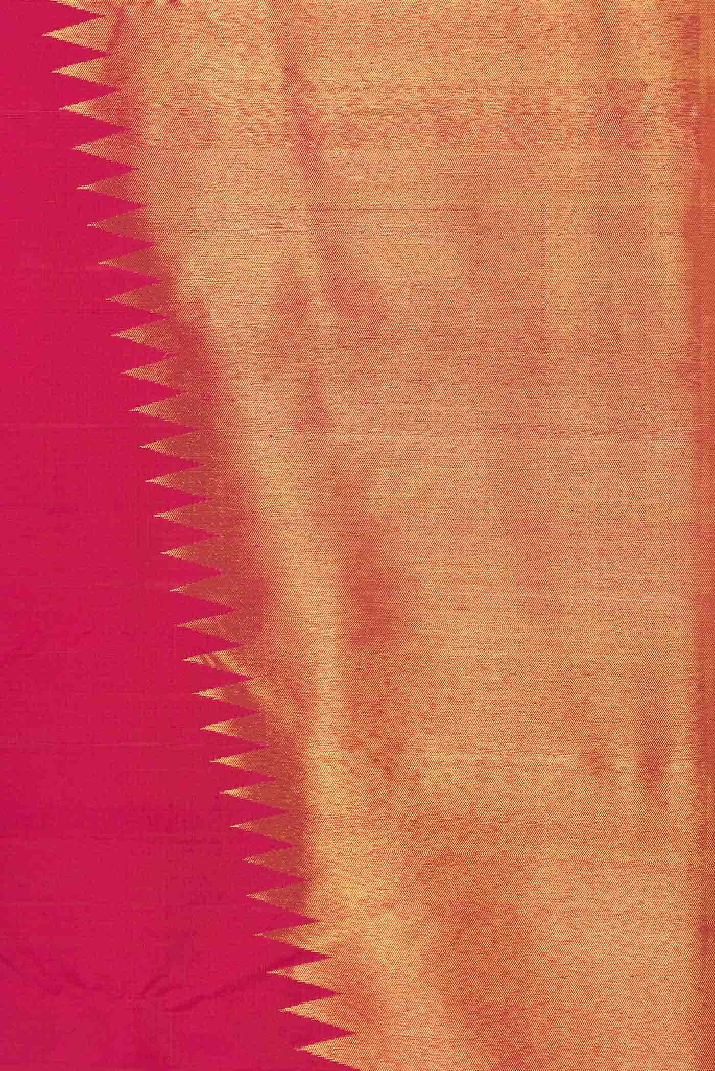 Dark Pink Dual Tone Kanchipuram Silk Saree