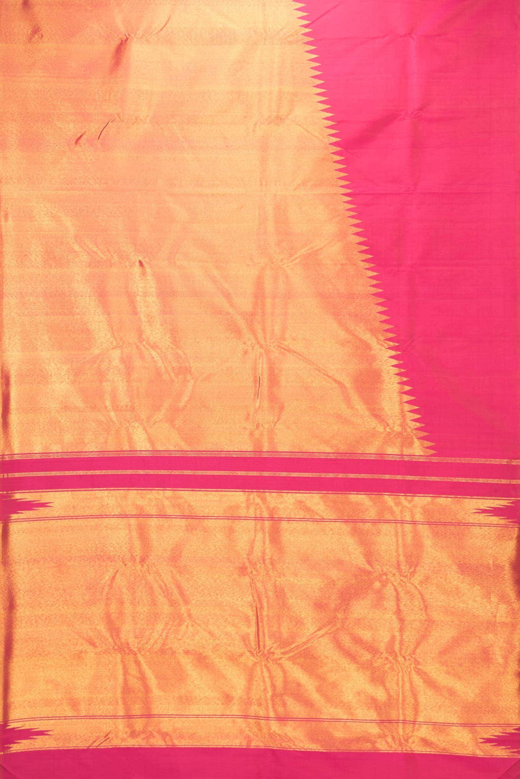 Dark Pink Dual Tone Kanchipuram Silk Saree