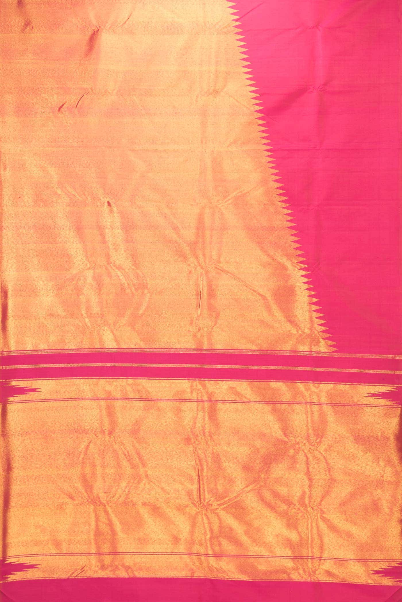 Dark Pink Dual Tone Kanchipuram Silk Saree
