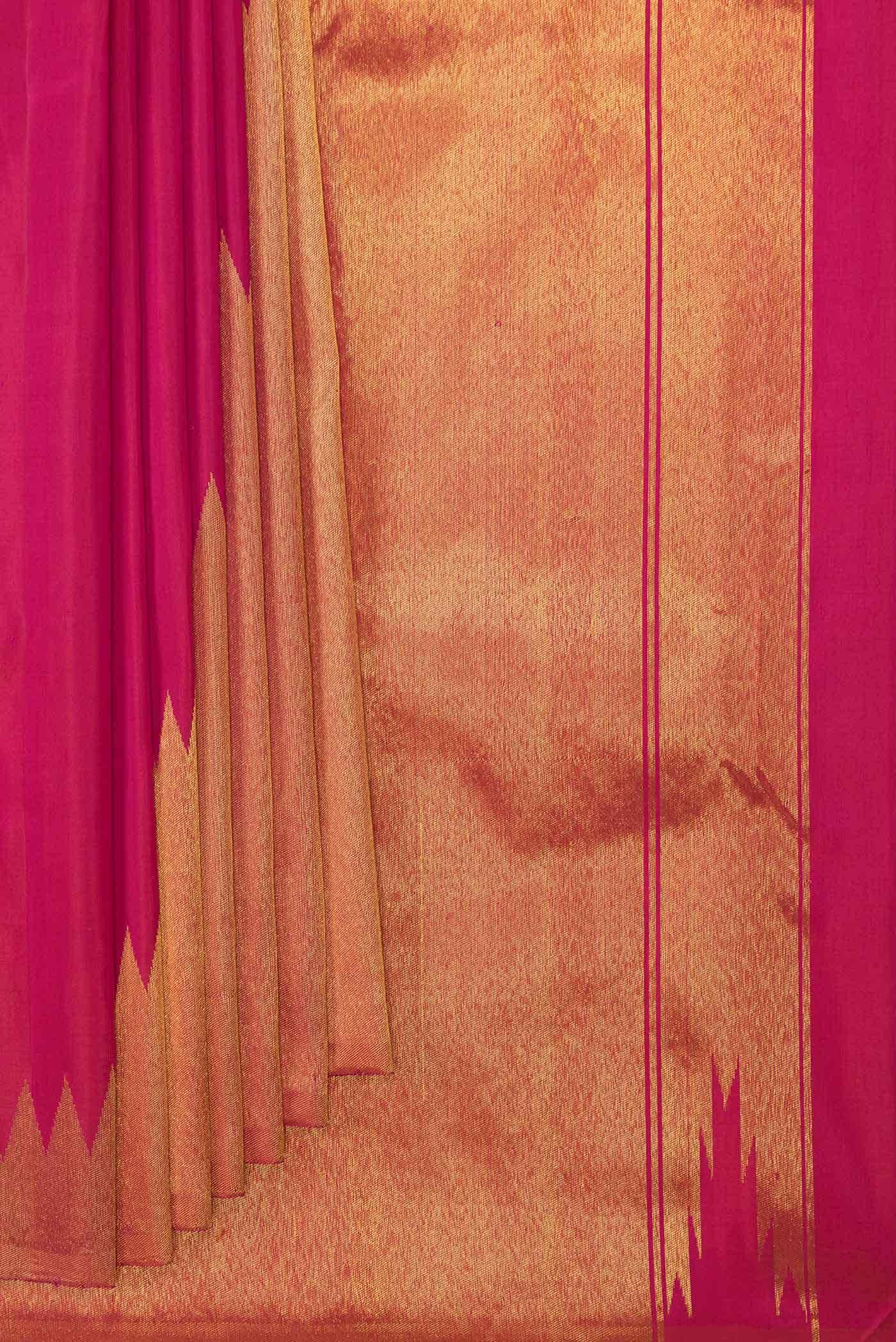 Dark Pink Dual Tone Kanchipuram Silk Saree