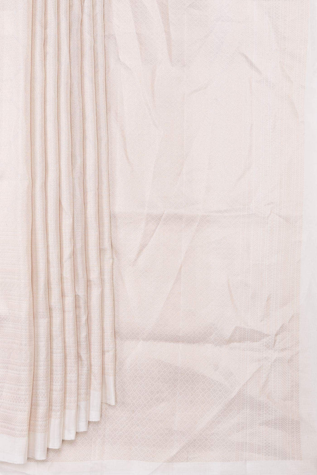 Off White Dual Tone Soft Silk Saree