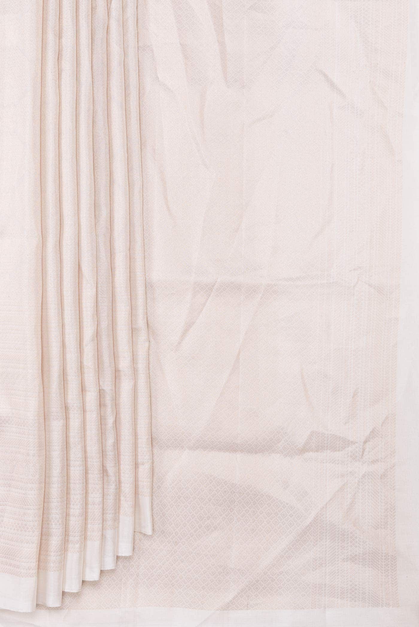 Off White Dual Tone Soft Silk Saree