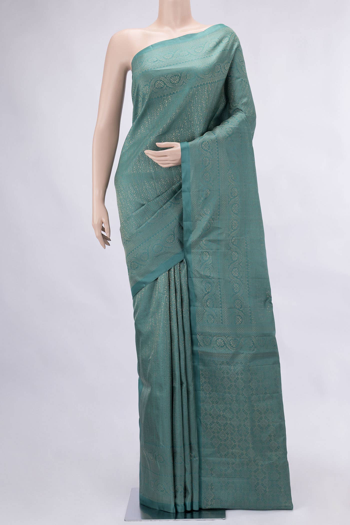 Green Dual Tone Soft Silk Saree