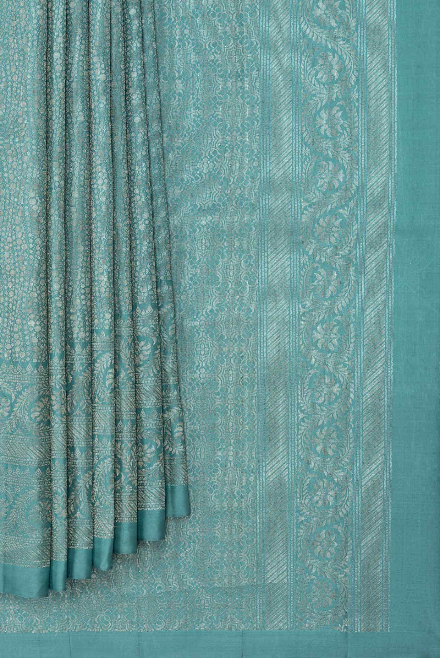 Green Dual Tone Soft Silk Saree