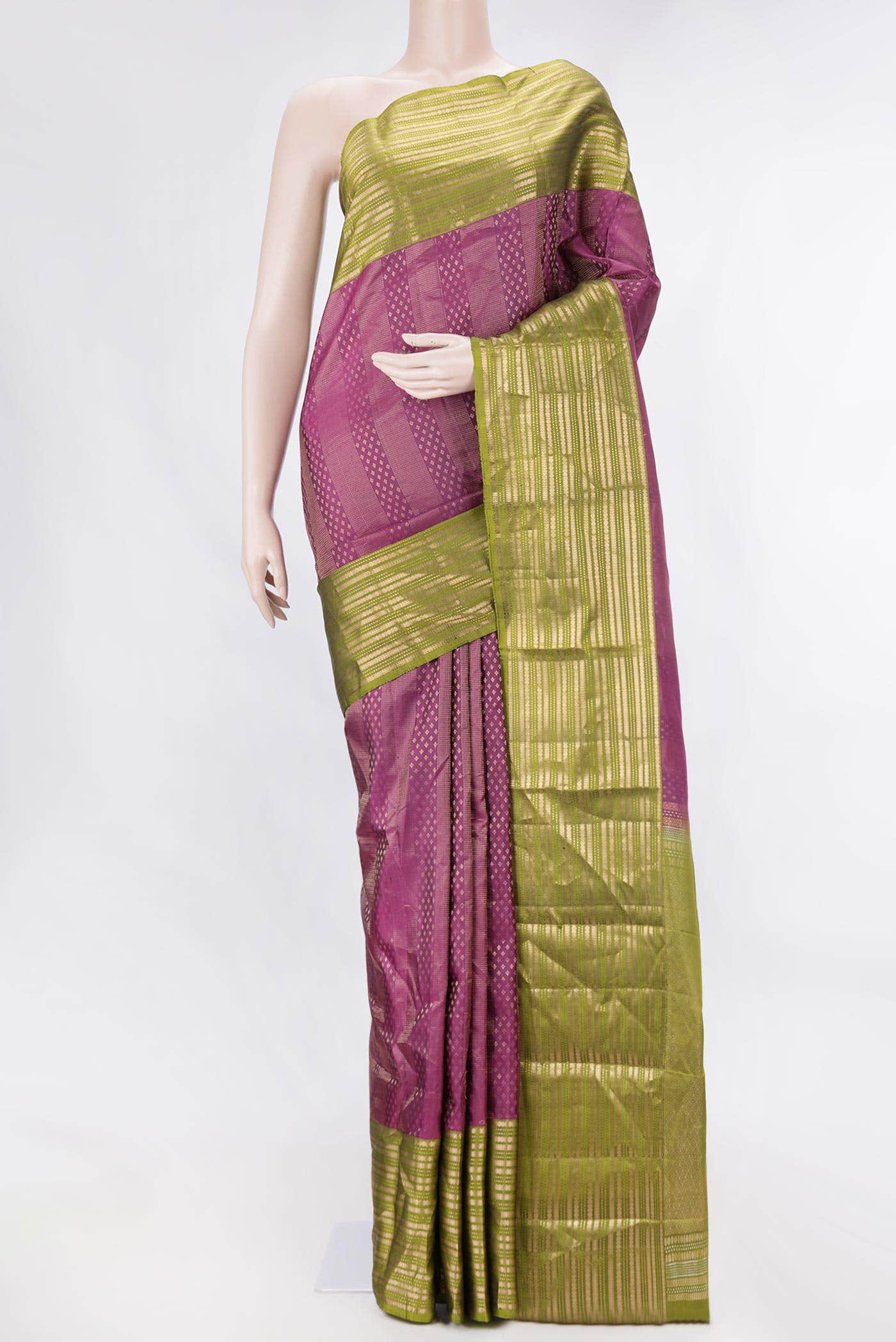 Rani Pink Dual Tone Kanchipuram Silk Saree