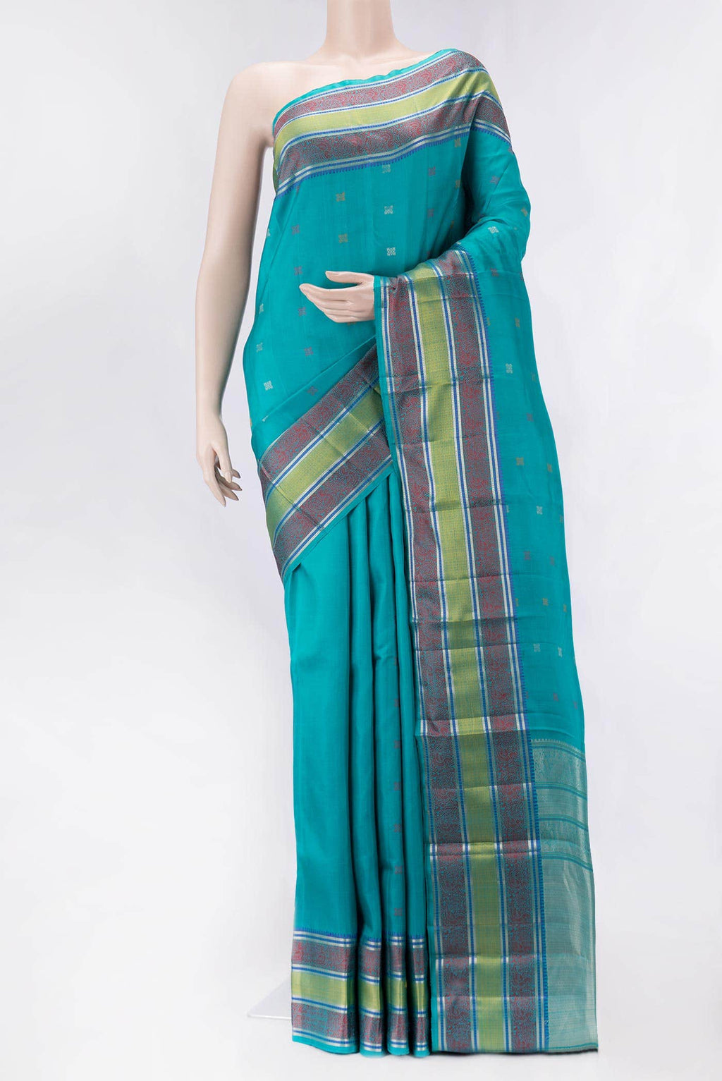 Green Dual Tone Kanchipuram Silk Saree