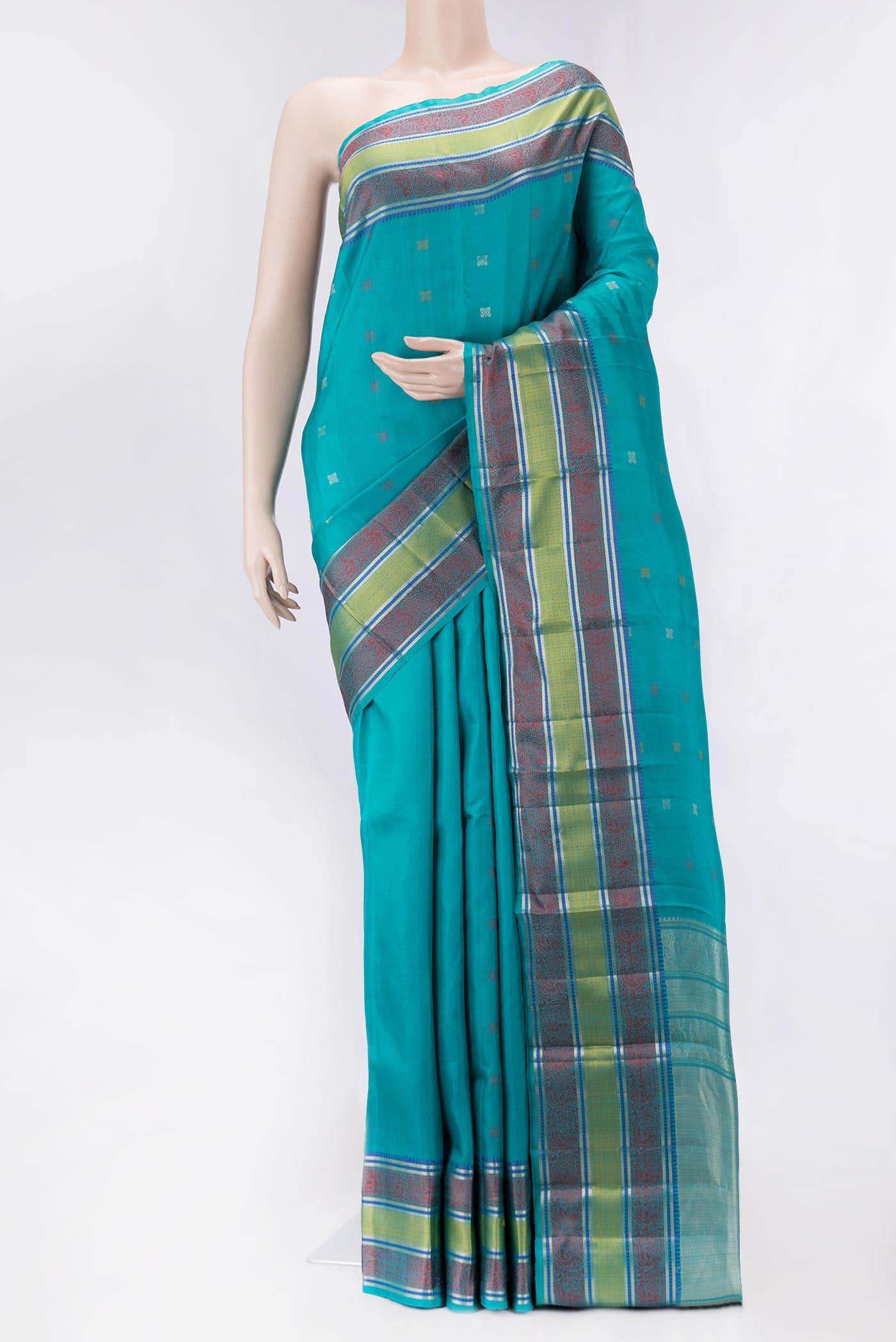 Green Dual Tone Kanchipuram Silk Saree