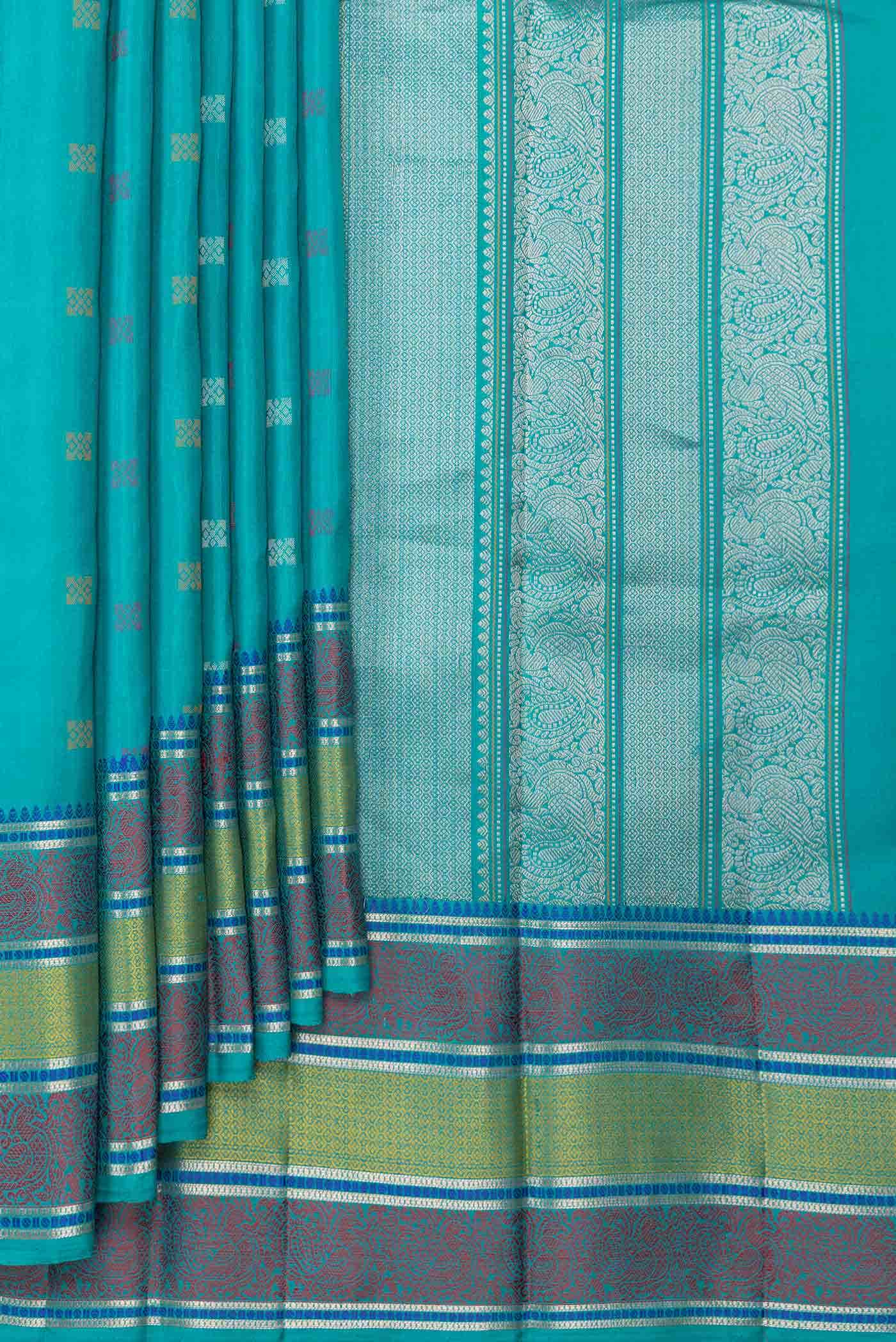Green Dual Tone Kanchipuram Silk Saree