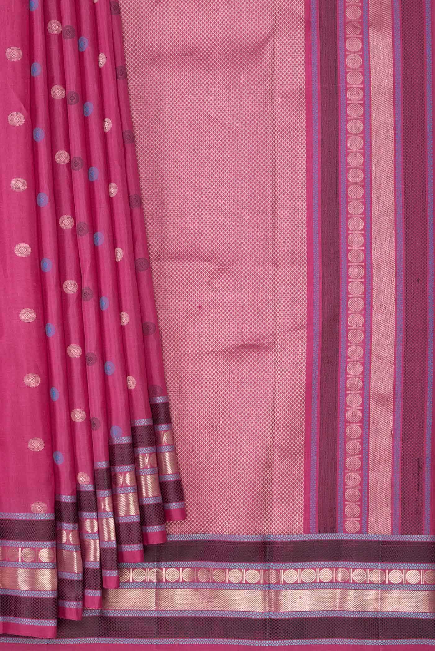 Pink Kanchipuram Silk Saree