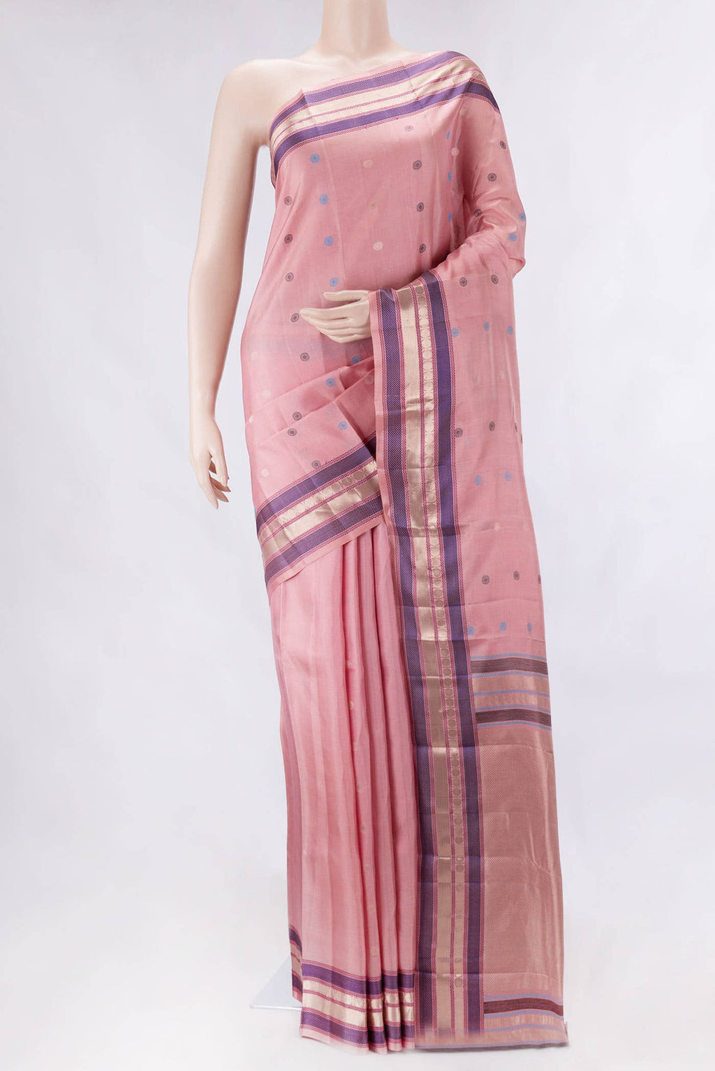 Pink Dual Tone Kanchipuram Silk Saree