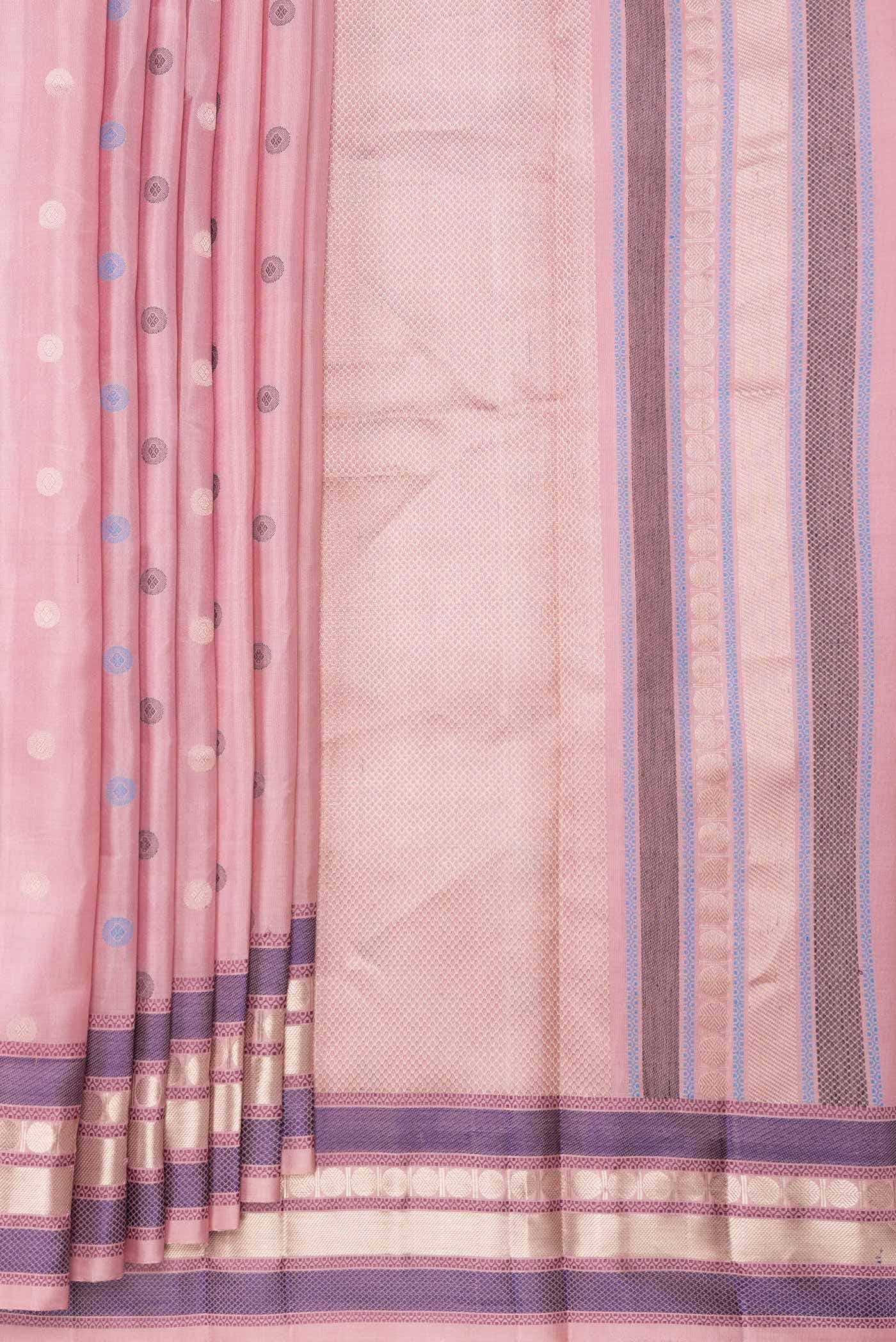 Pink Dual Tone Kanchipuram Silk Saree