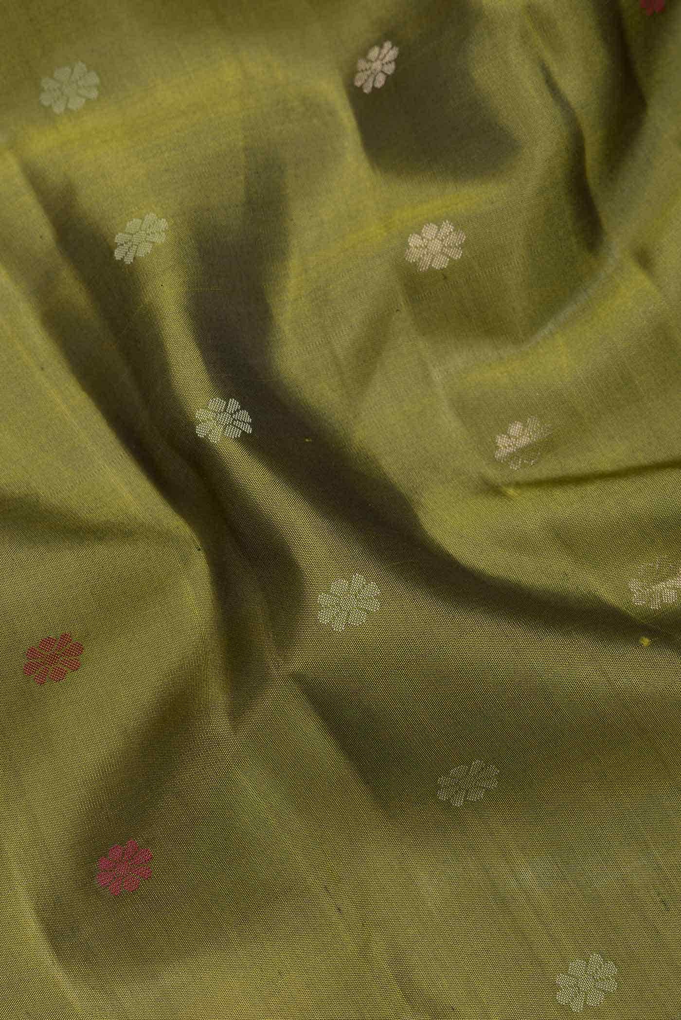 Green Dual Tone Soft Silk Saree
