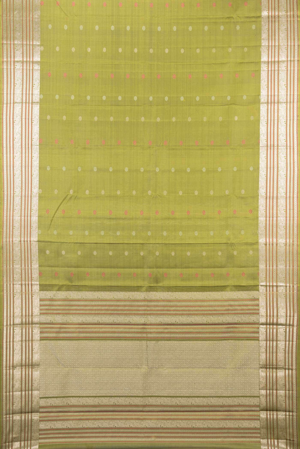 Green Dual Tone Soft Silk Saree