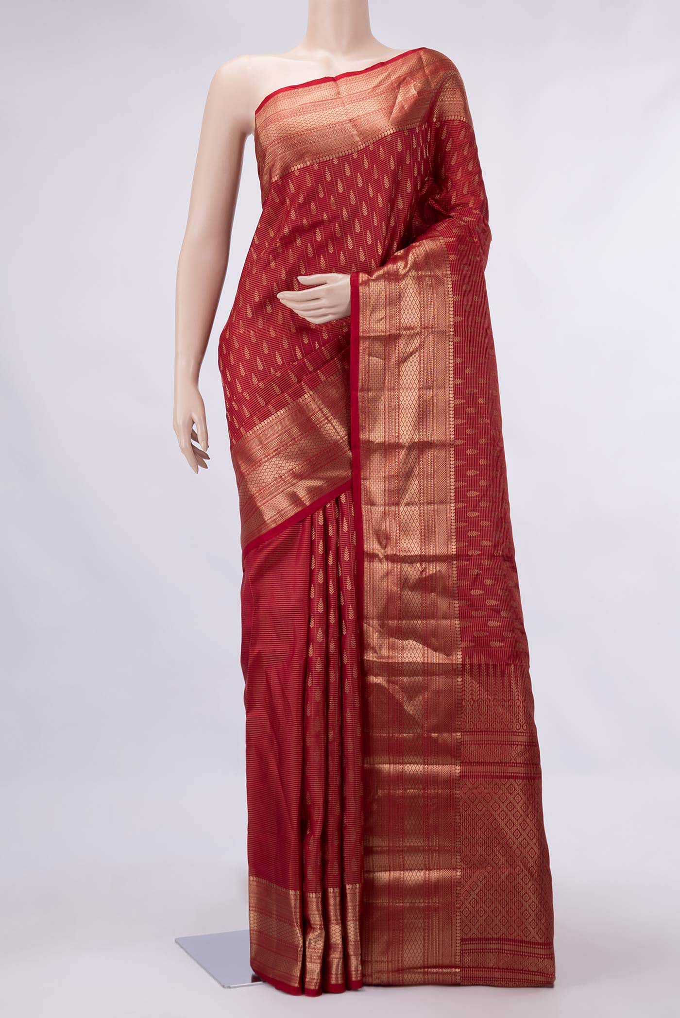 Maroon Dual Tone Kanchipuram Silk Saree