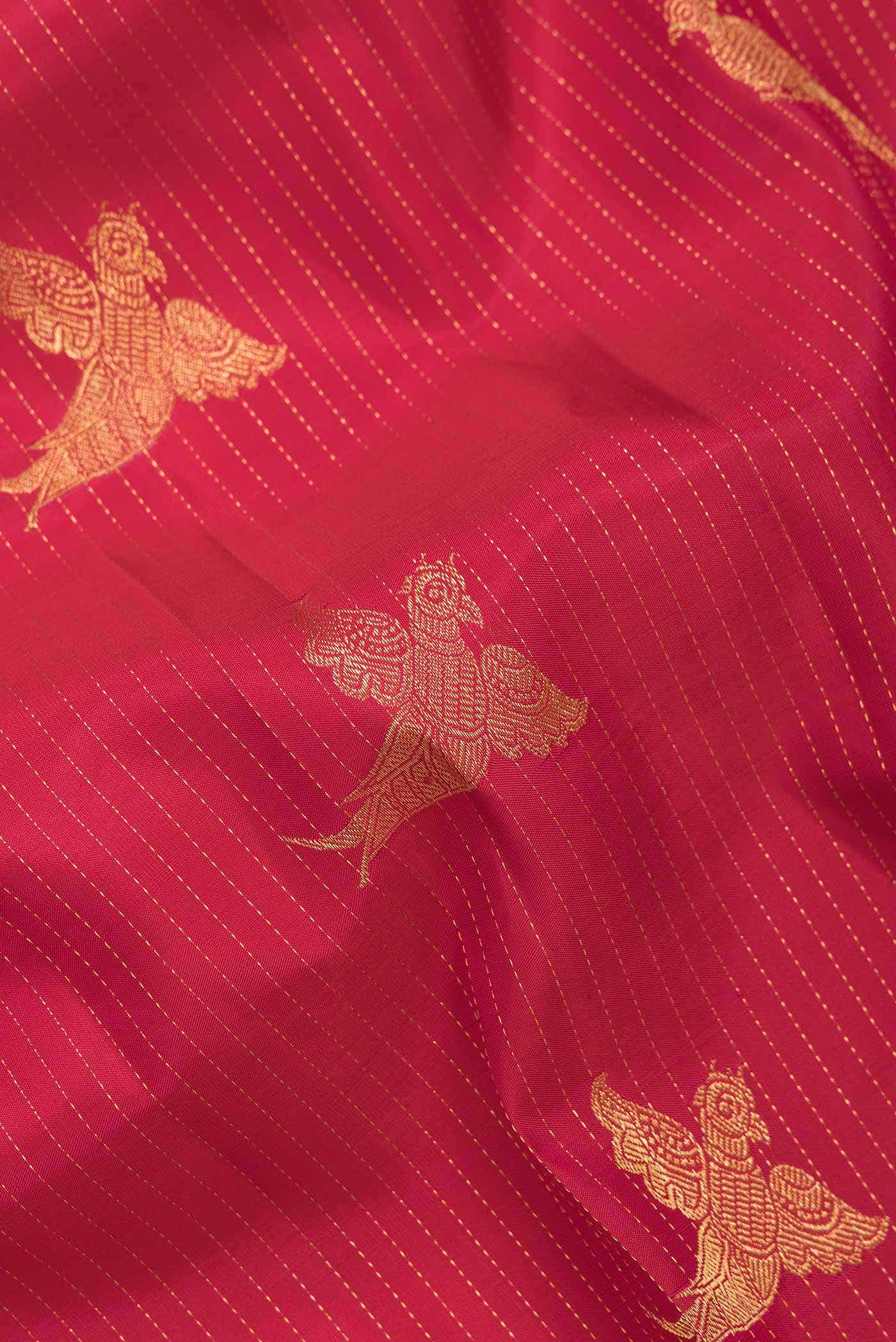 Dark Pink Dual Tone Kanchipuram Silk Saree