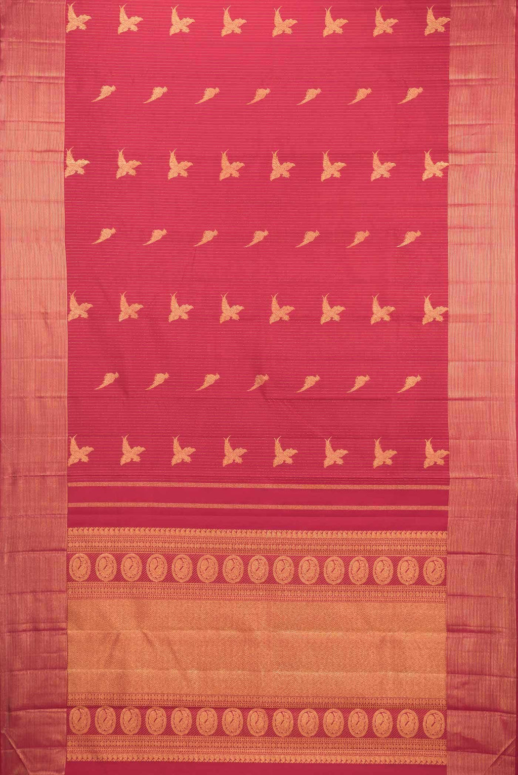 Dark Pink Dual Tone Kanchipuram Silk Saree