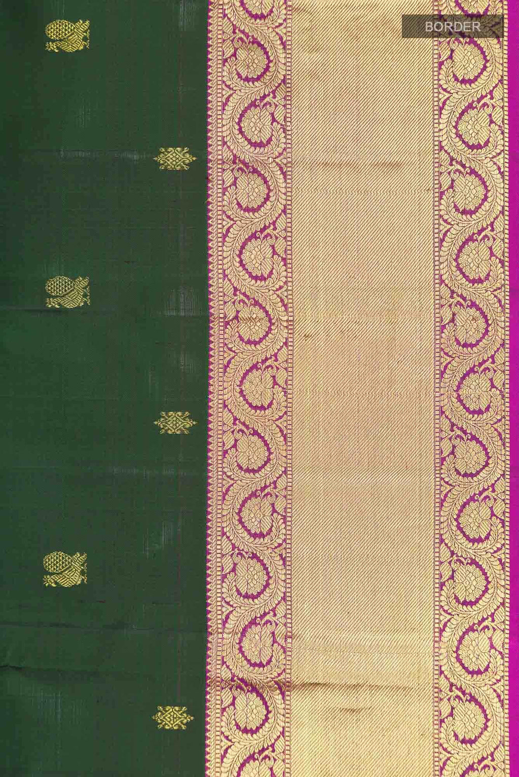 Bottle Green Kanchipuram Silk Saree