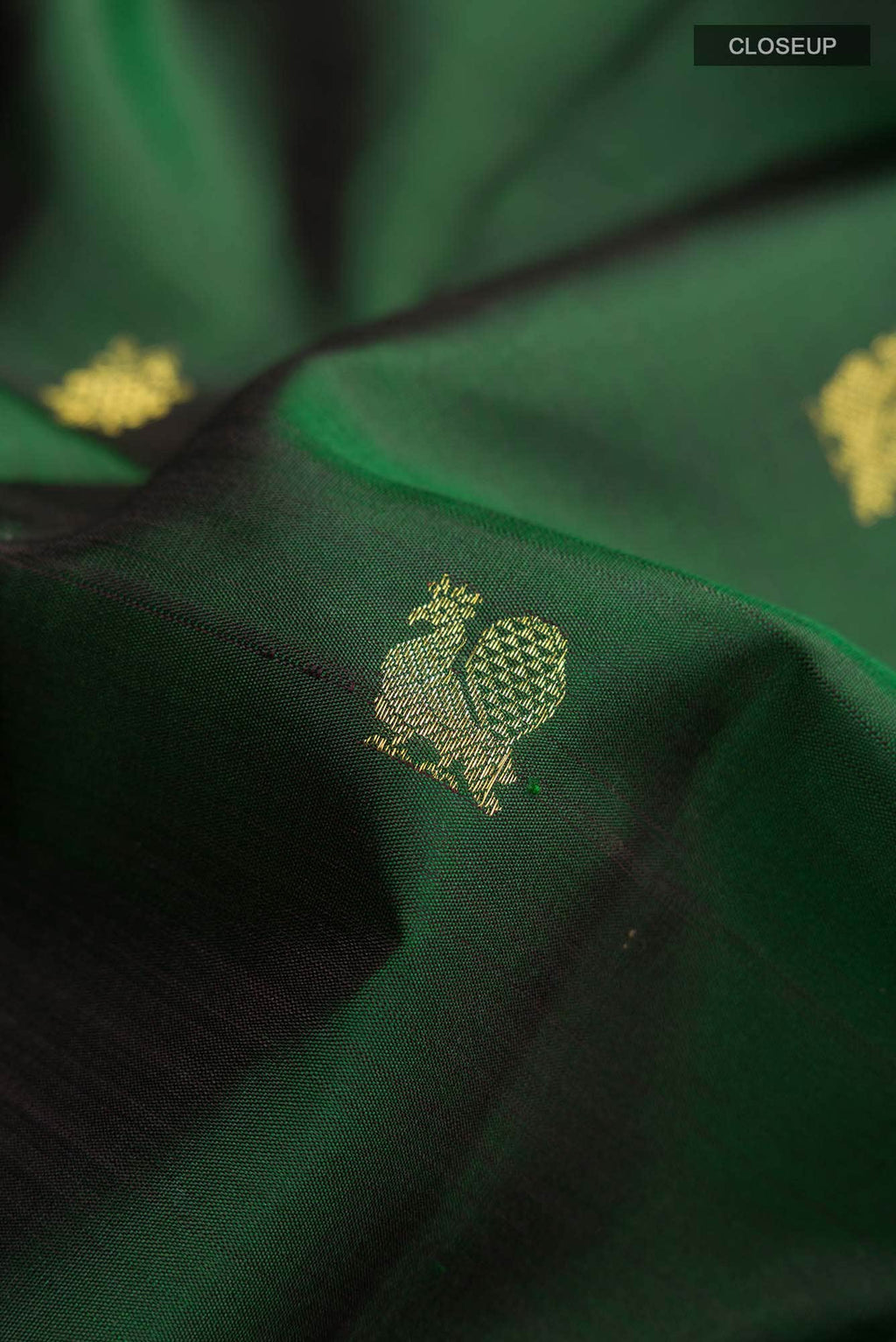 Bottle Green Kanchipuram Silk Saree