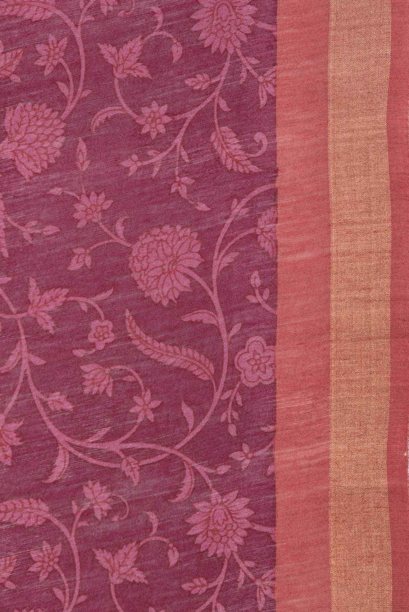 Dark Pink Dual Tone Tussar Silk Saree