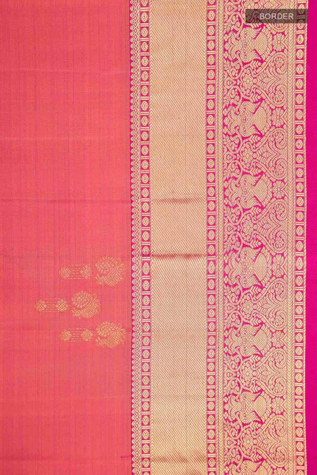 Orange with Pink Dual Tone Kanchipuram Silk Saree