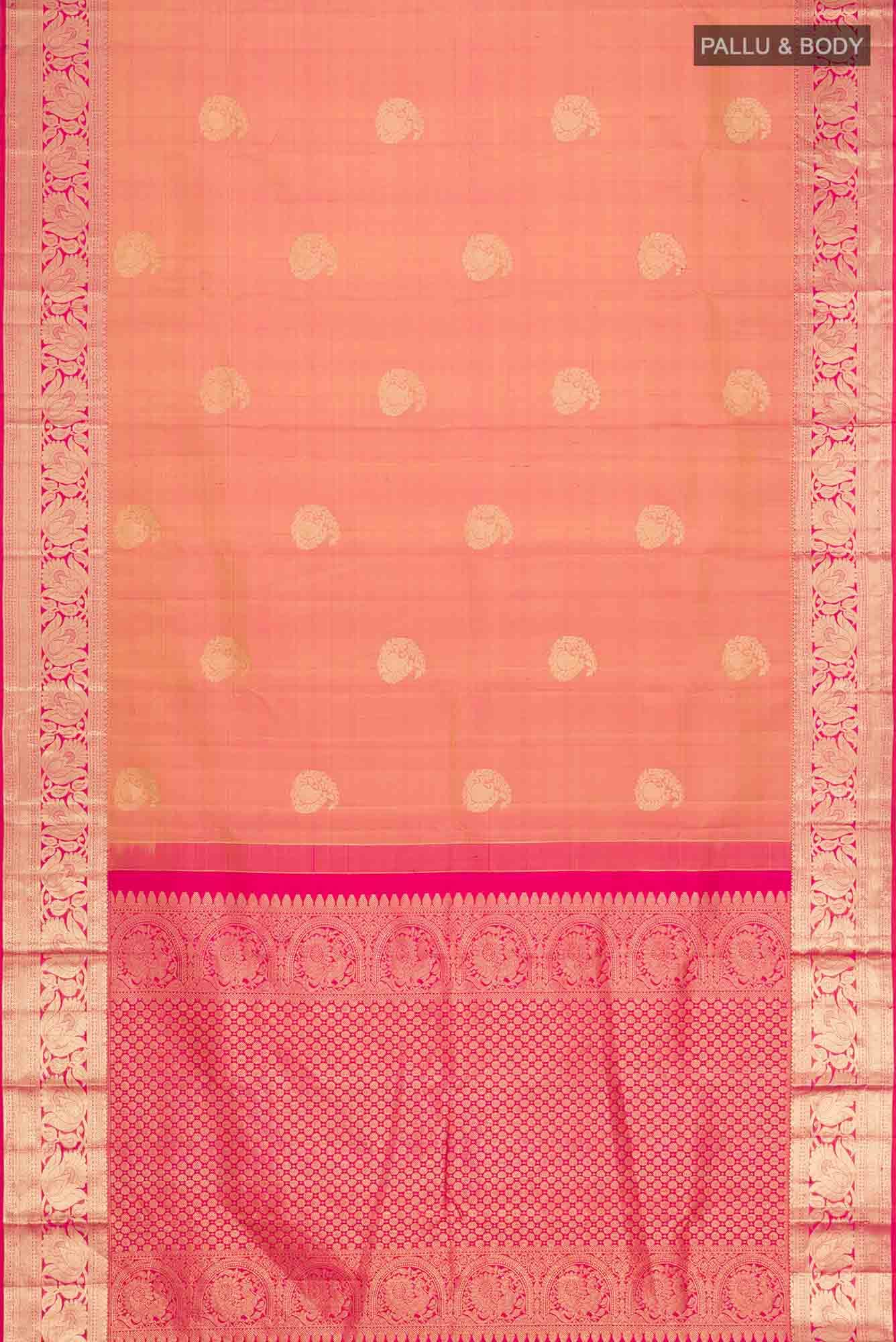 Pink Dual Tone Kanchipuram Silk Saree
