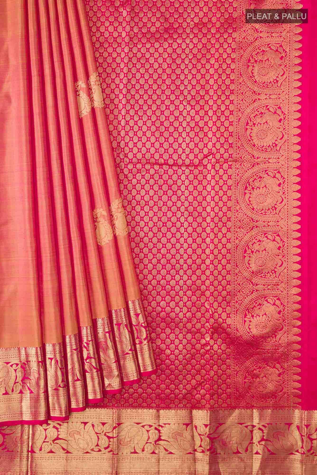 Pink Dual Tone Kanchipuram Silk Saree