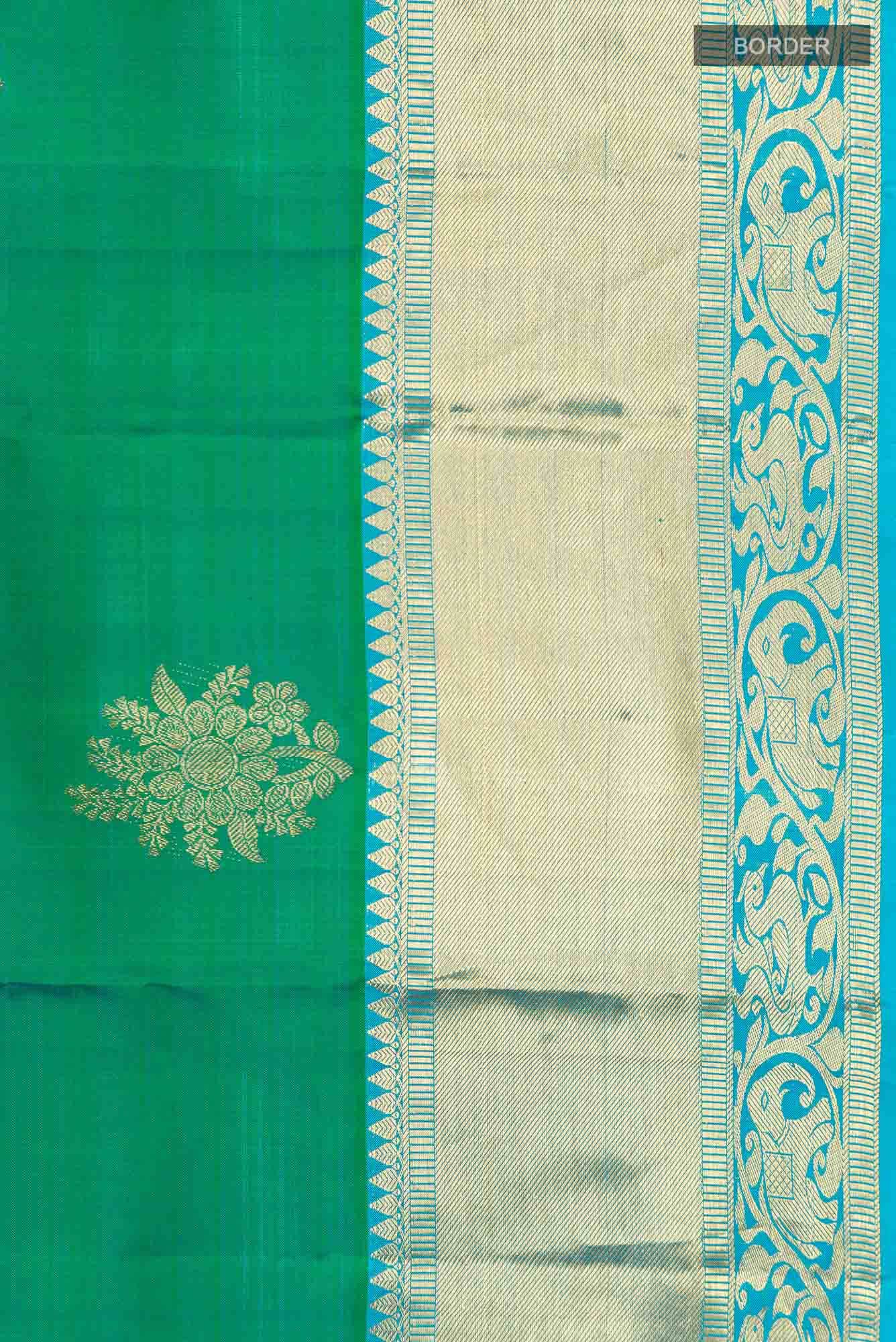 Blue Dual Tone Kanchipuram Silk Saree