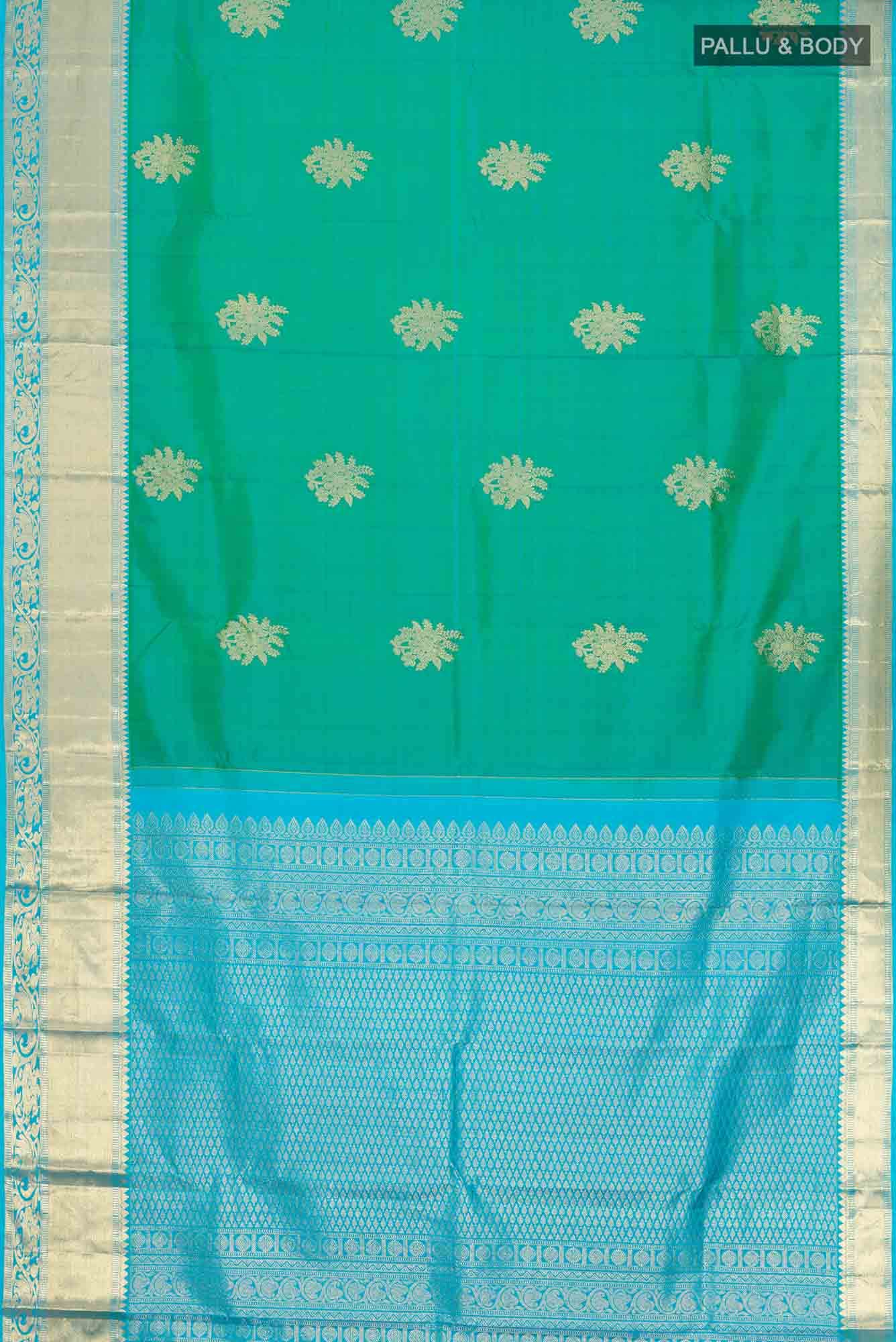 Blue Dual Tone Kanchipuram Silk Saree