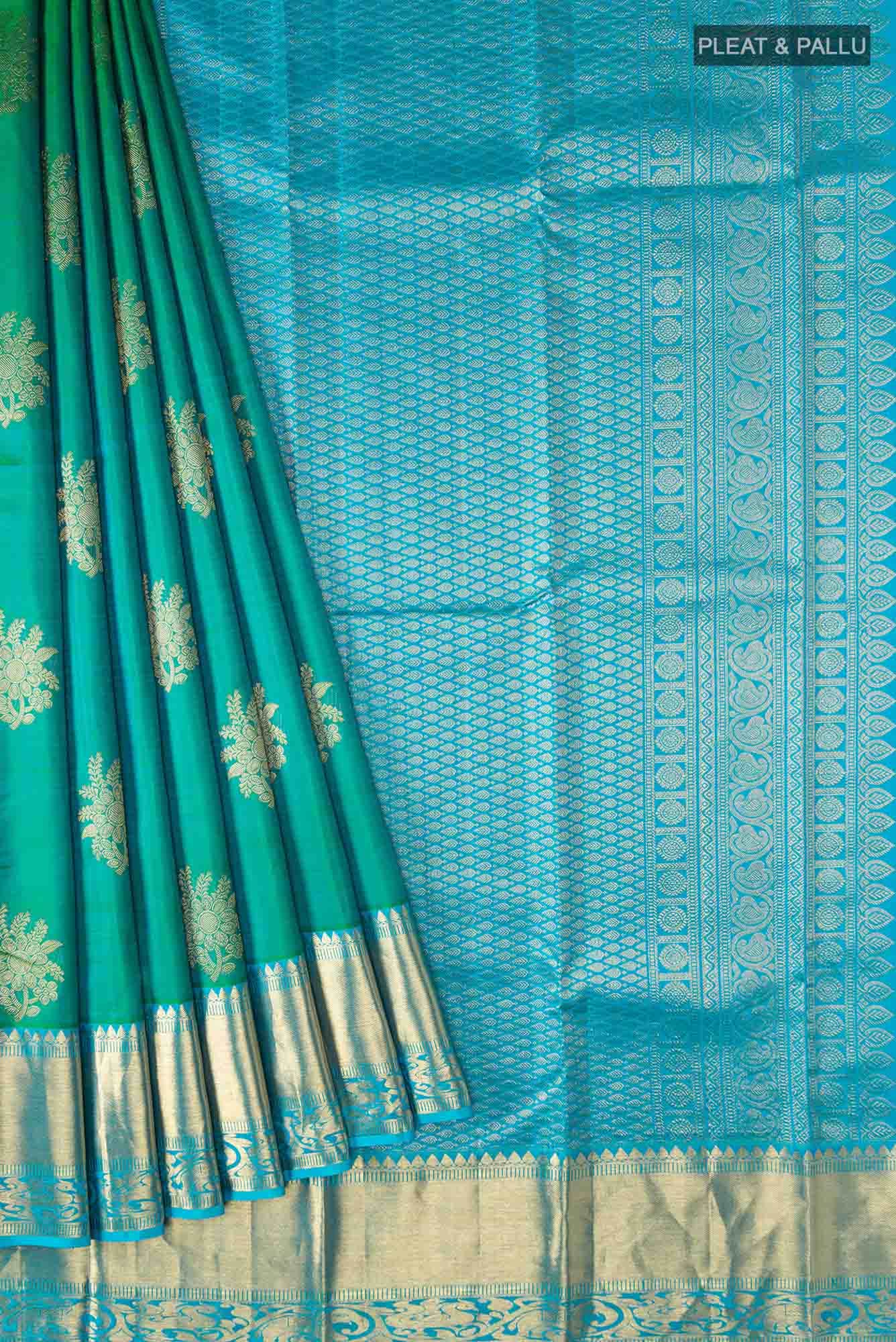 Blue Dual Tone Kanchipuram Silk Saree