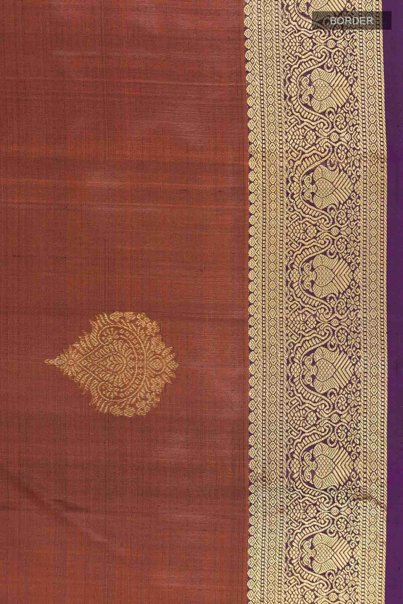 Brown Kanchipuram Silk Saree