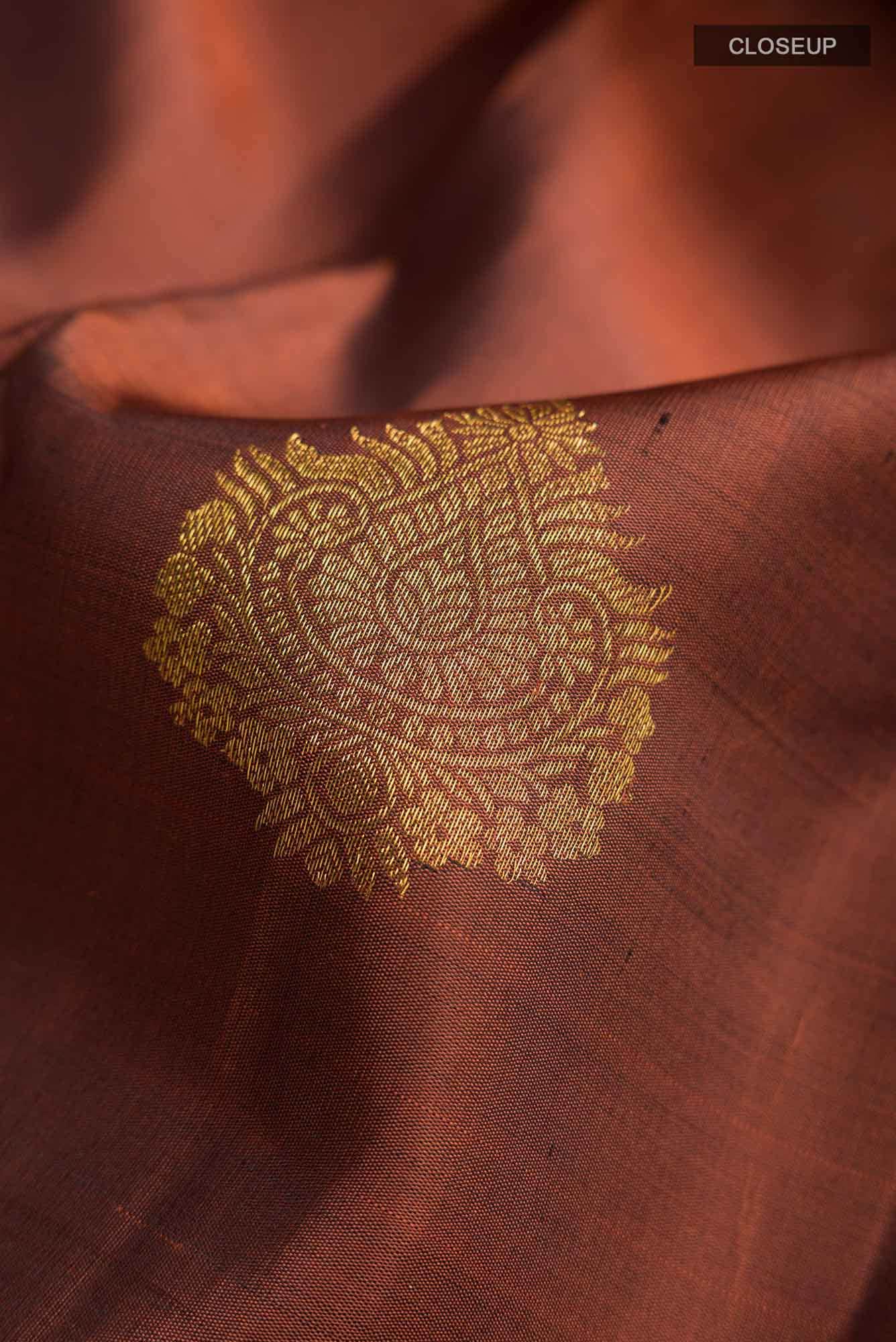 Brown Kanchipuram Silk Saree