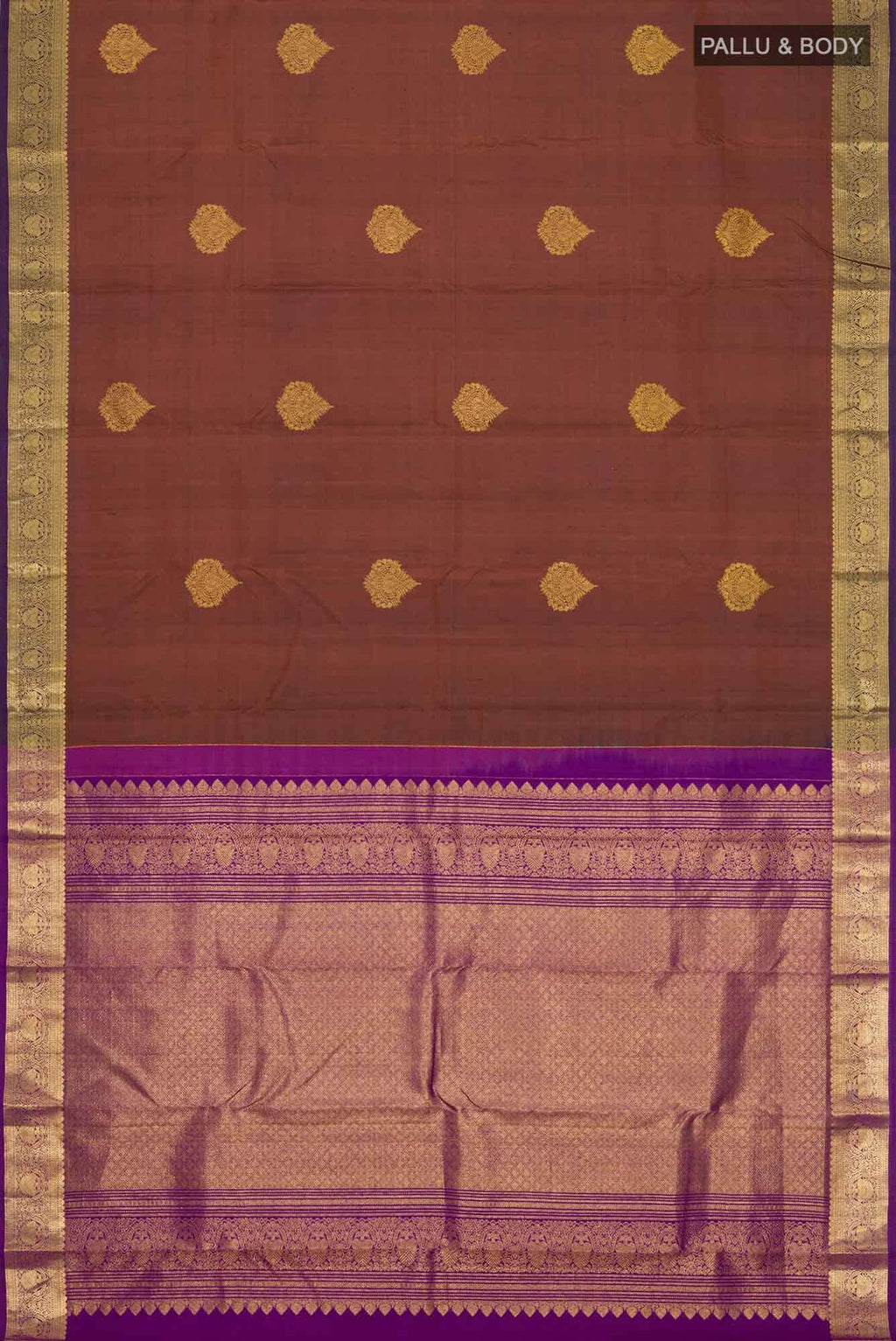 Brown Kanchipuram Silk Saree