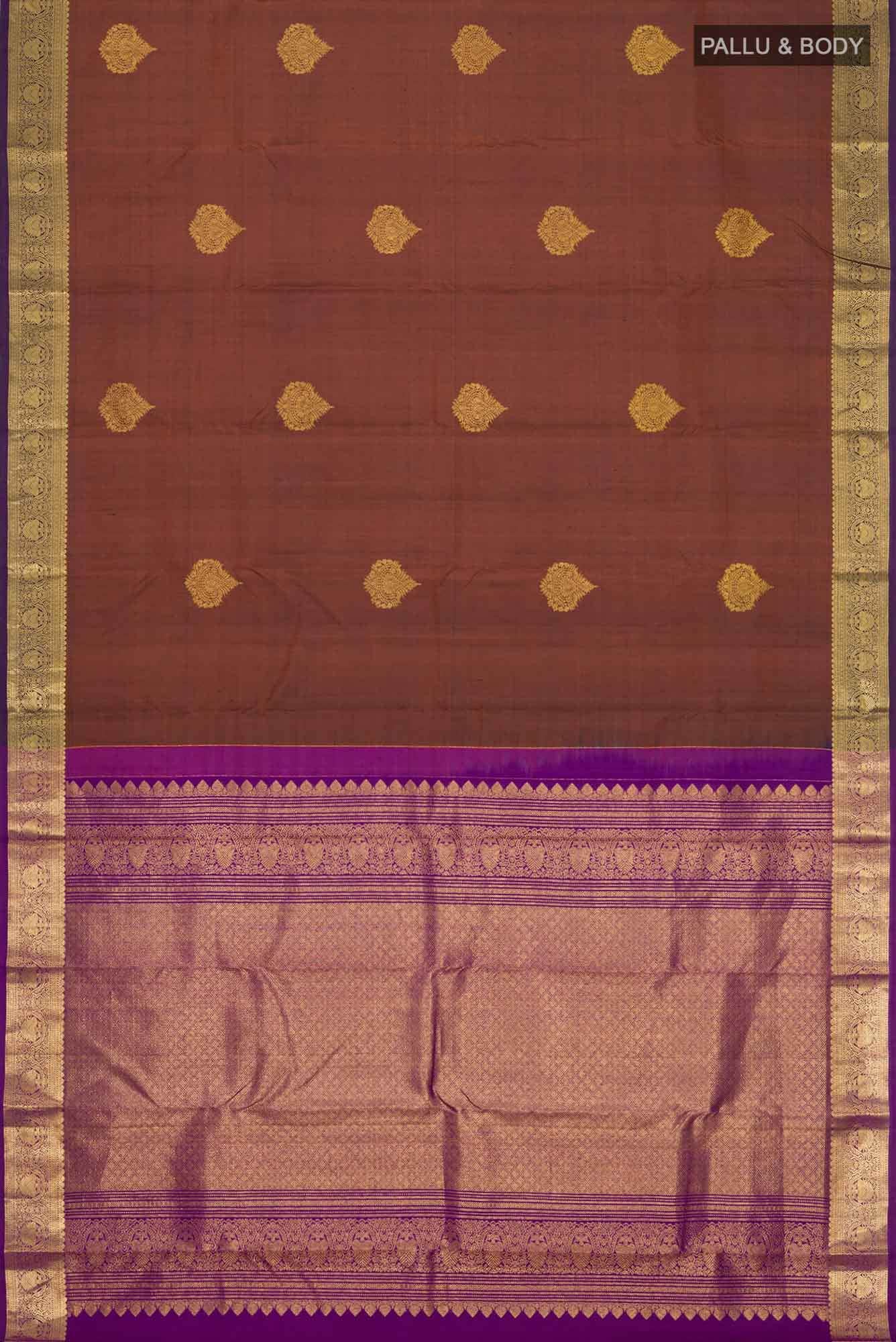 Brown Kanchipuram Silk Saree