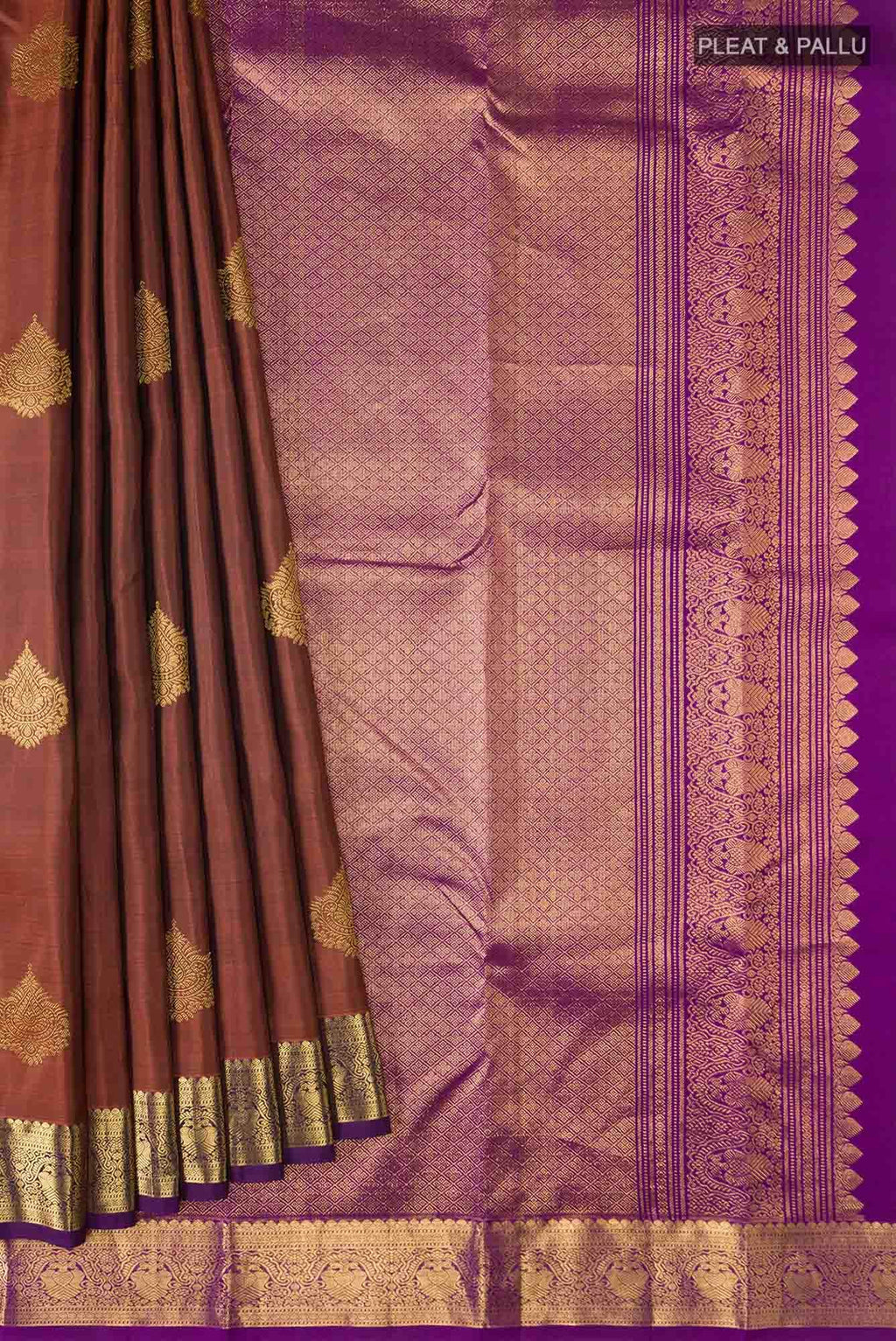 Brown Kanchipuram Silk Saree