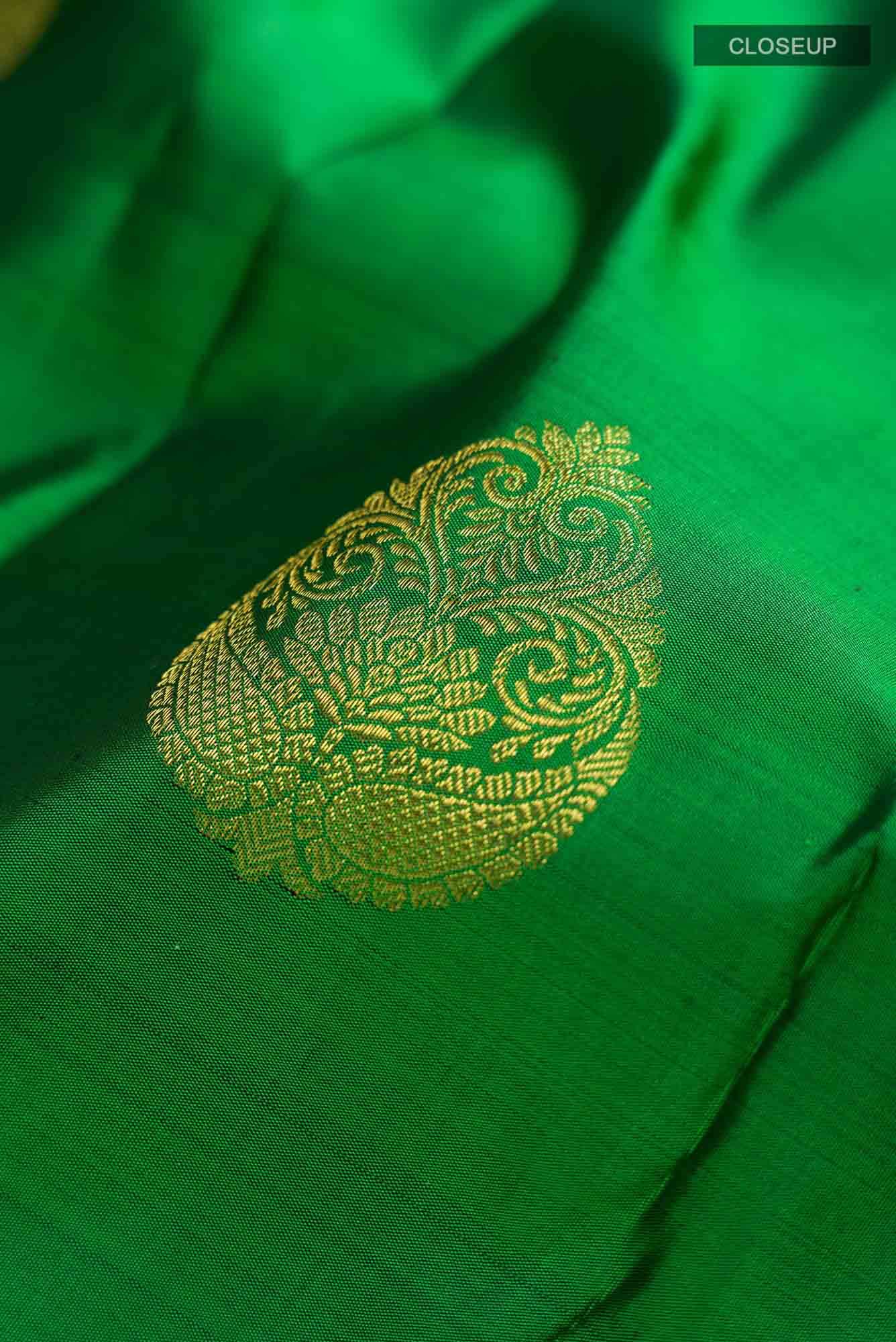 Green Dual Tone Kanchipuram Silk Saree