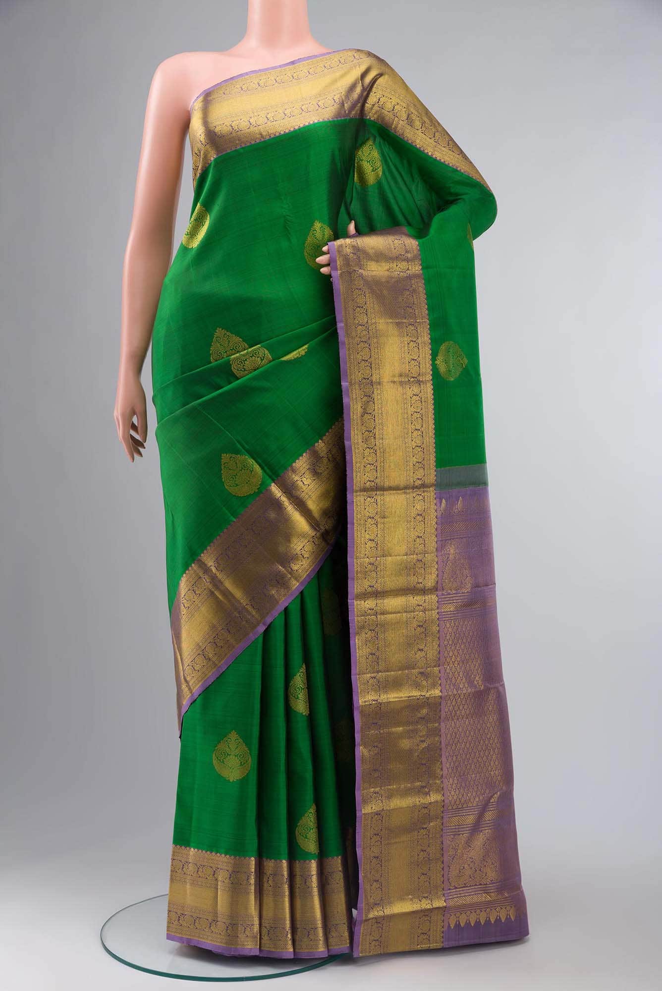 Green Dual Tone Kanchipuram Silk Saree