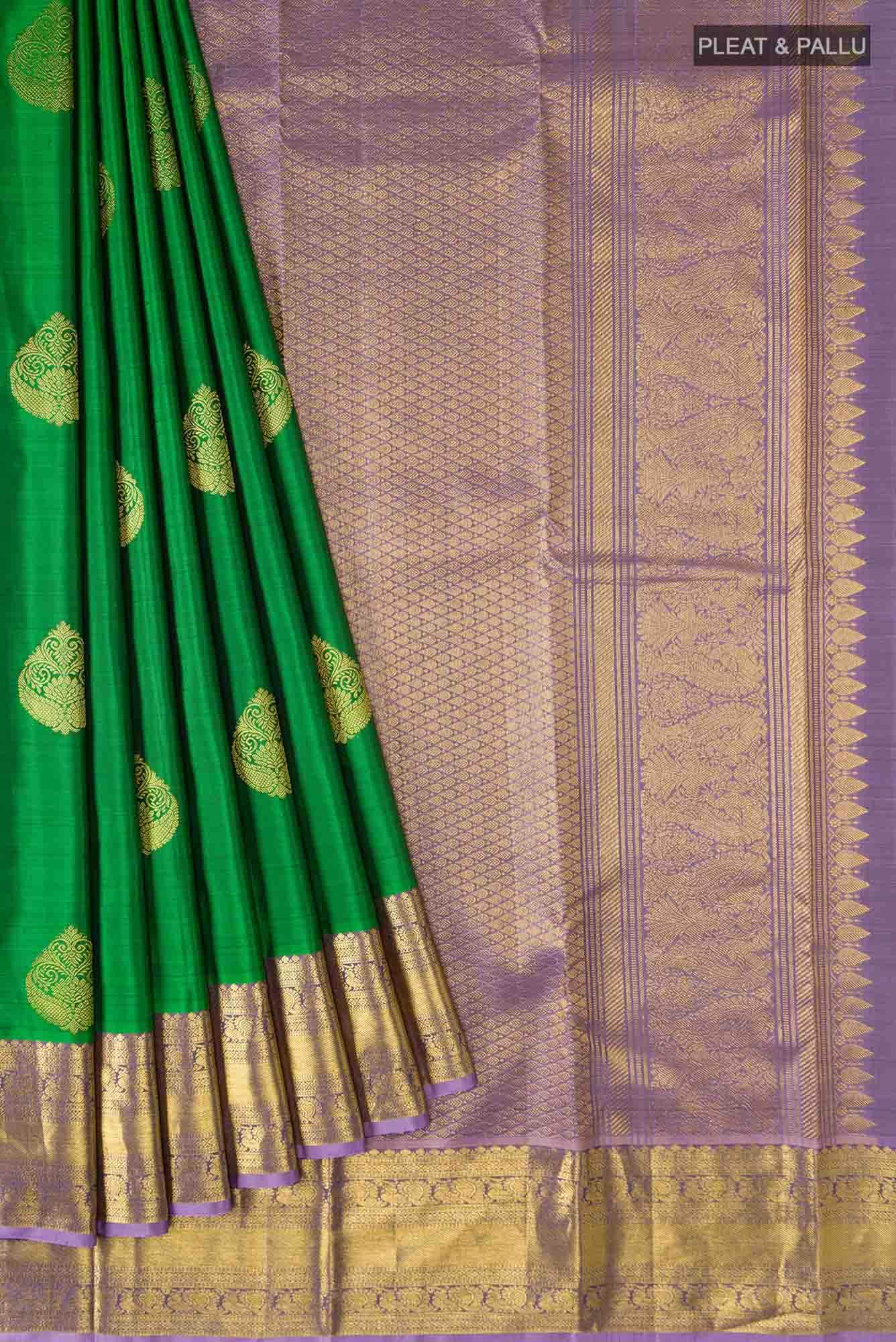 Green Dual Tone Kanchipuram Silk Saree