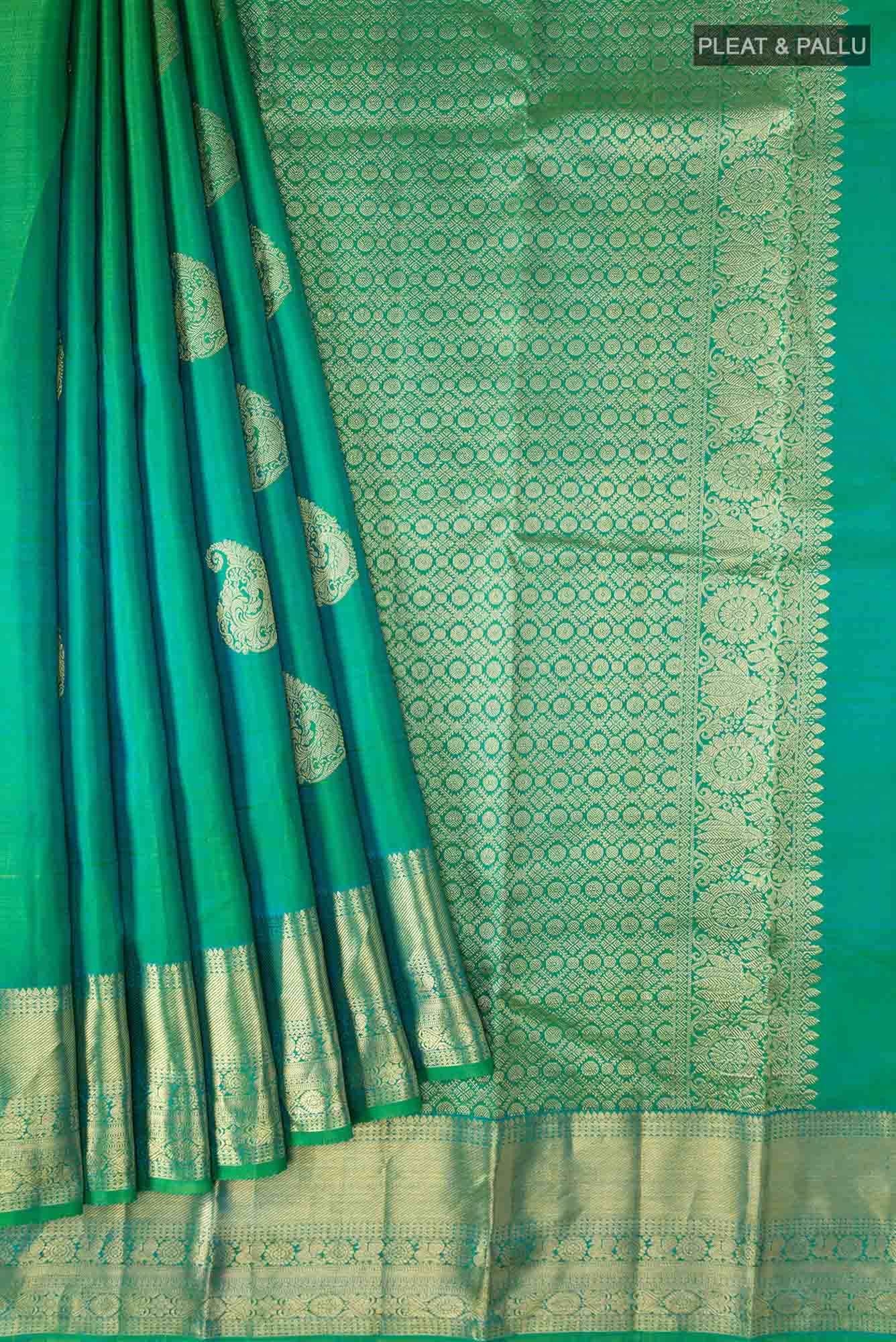 Green Dual Tone Kanchipuram Silk Saree