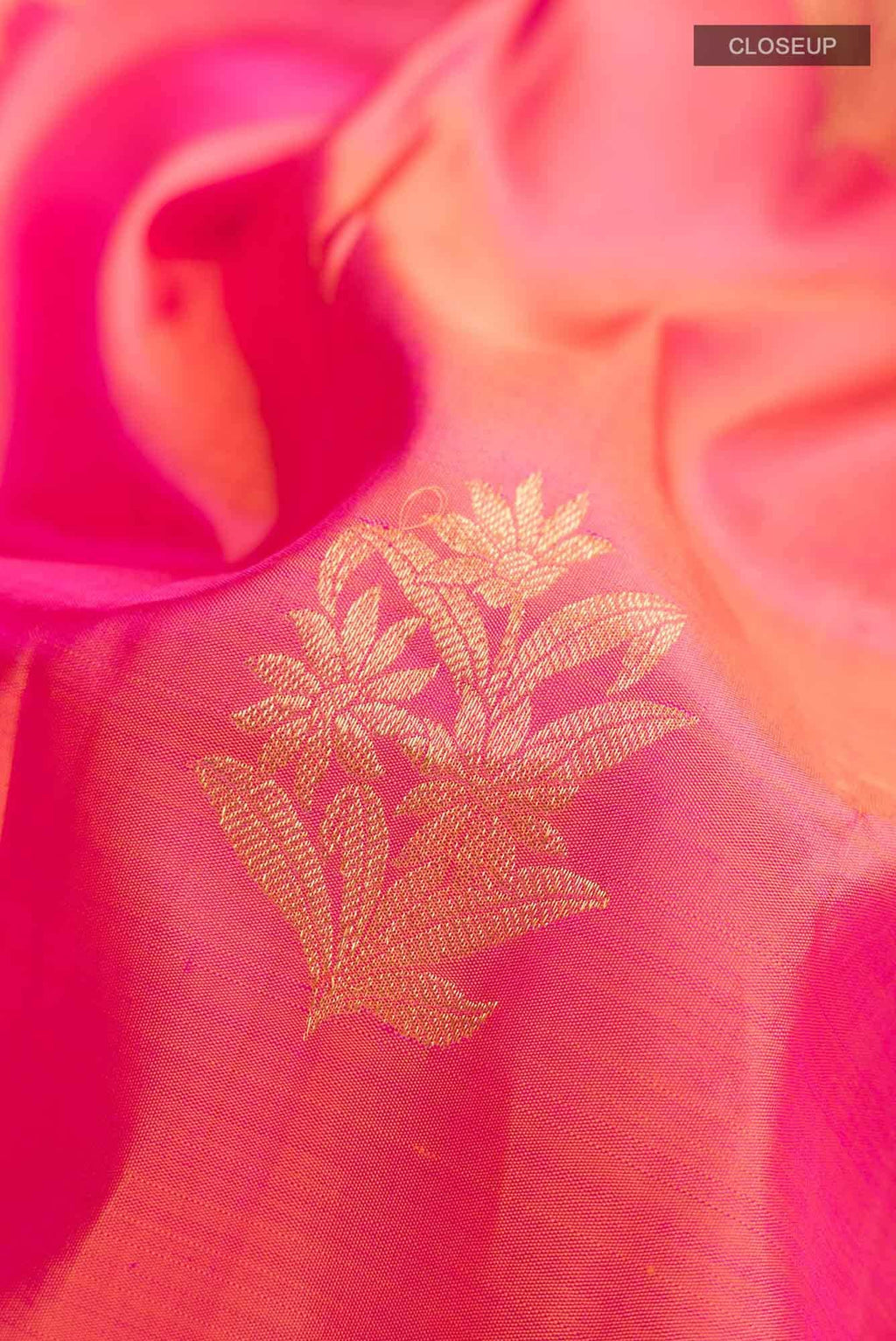 Orange with Pink Dual Tone Kanchipuram Silk Saree