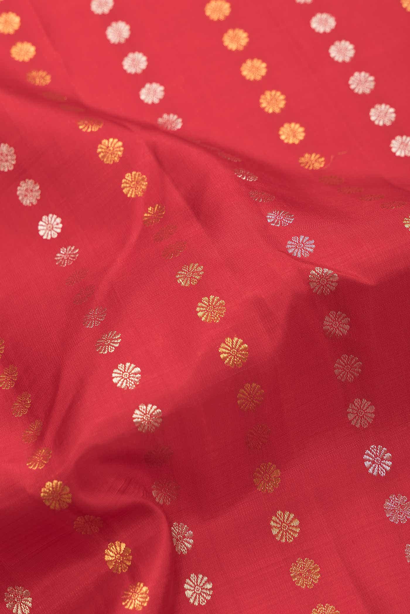 Red Dual Tone Kanchipuram Silk Saree