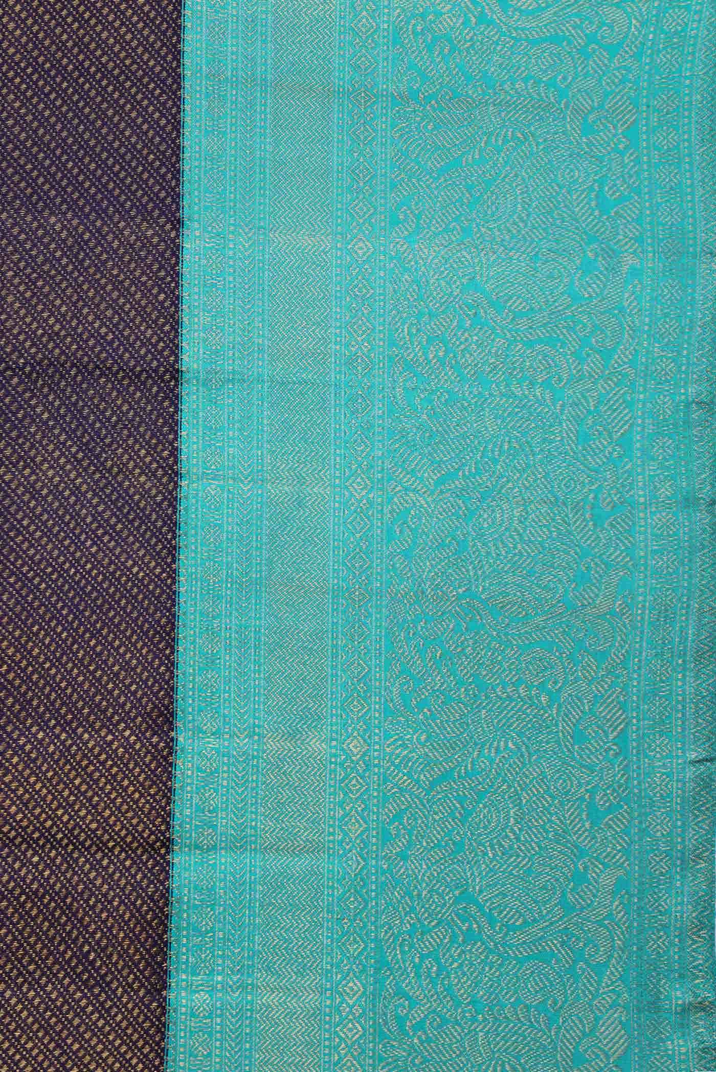 Navy Blue Dual Tone Kanchipuram Silk Saree