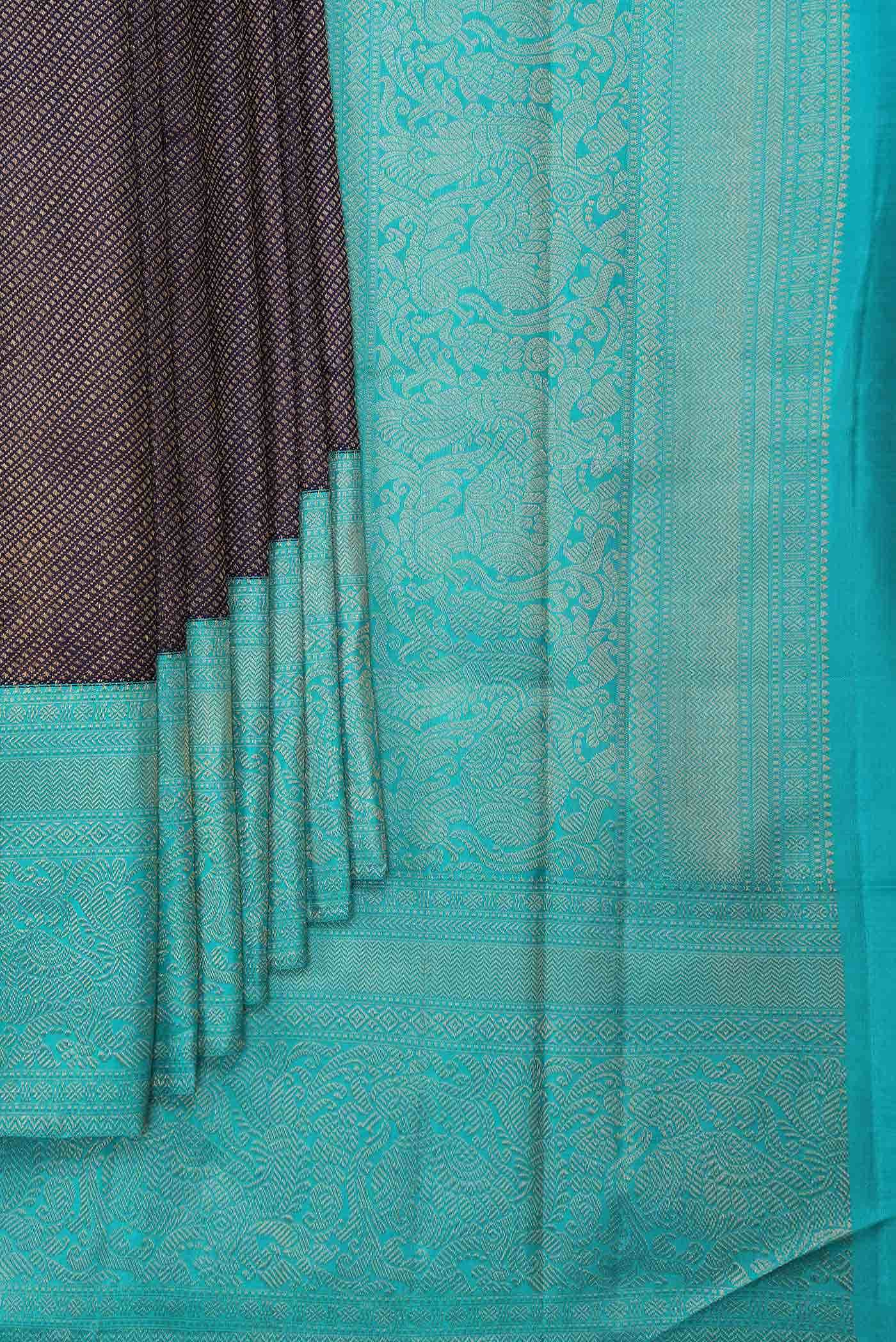 Navy Blue Dual Tone Kanchipuram Silk Saree