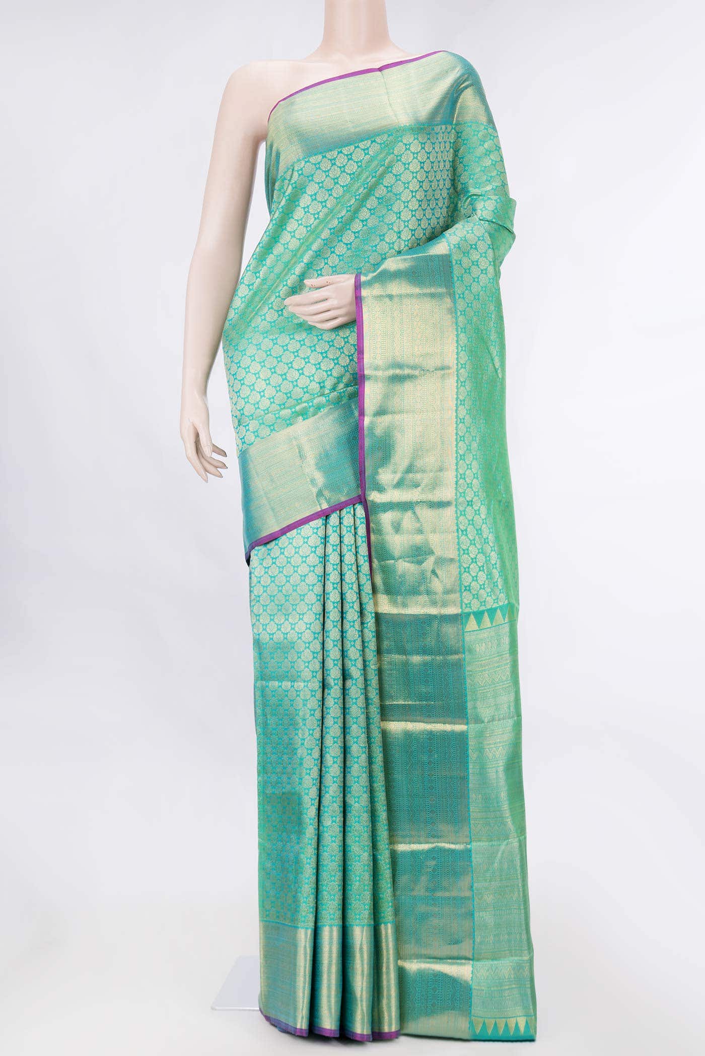 Green Dual Tone Kanchipuram Silk Saree