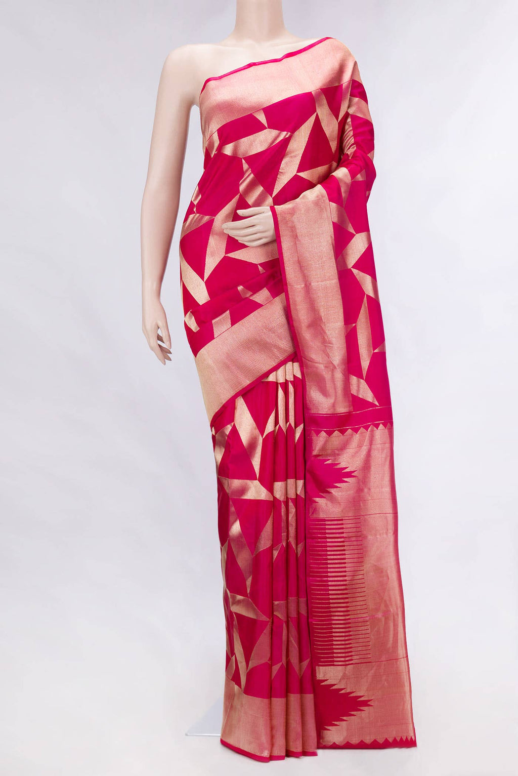 Pink Dual Tone Kanchipuram Silk Saree