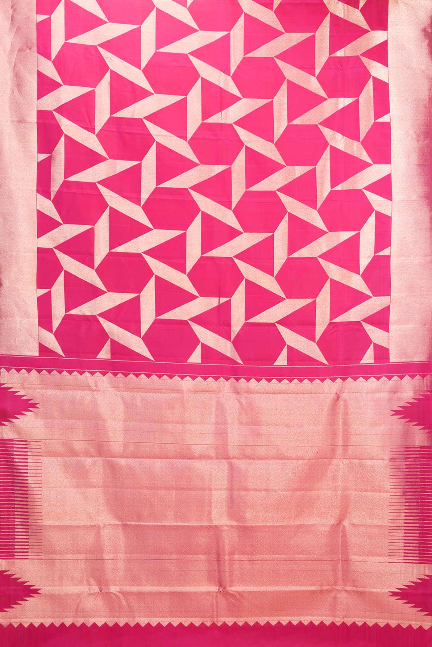 Pink Dual Tone Kanchipuram Silk Saree