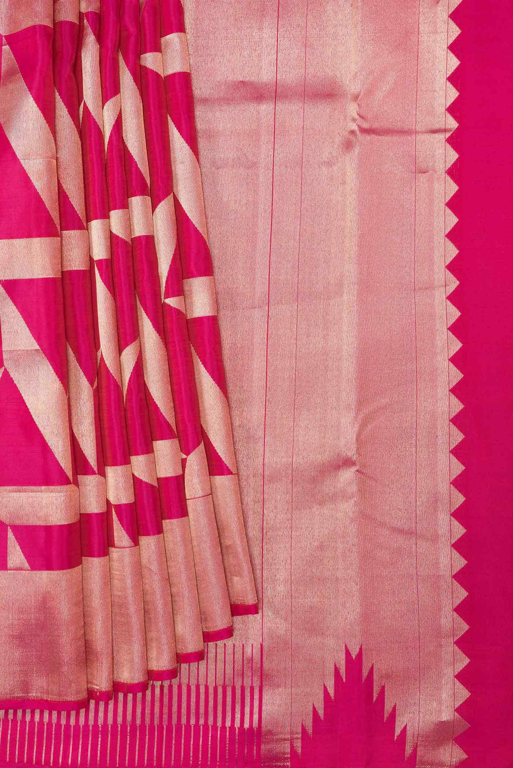 Pink Dual Tone Kanchipuram Silk Saree