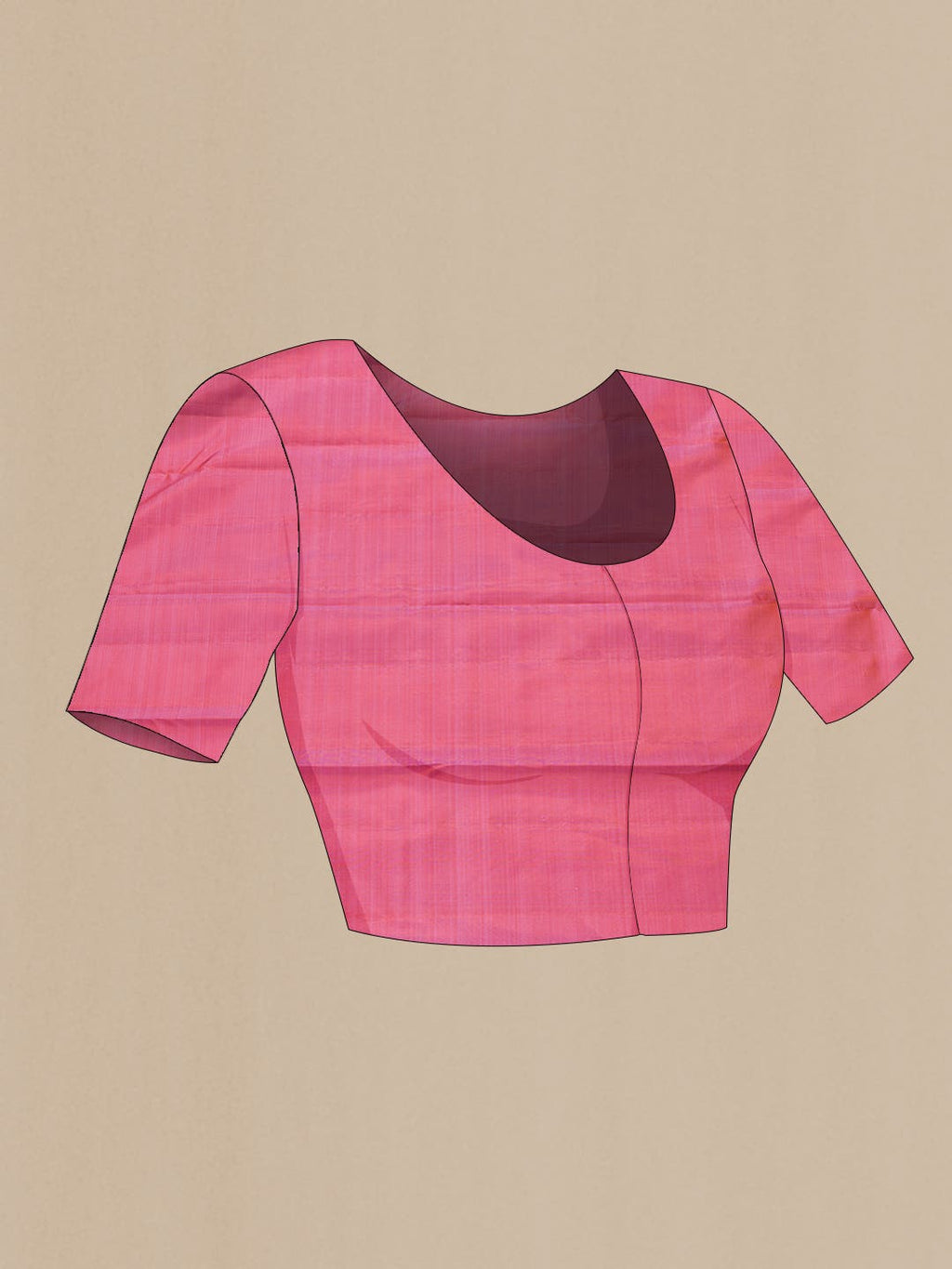 Orange and Pink Dual Tone Kanchipuram Silk Saree